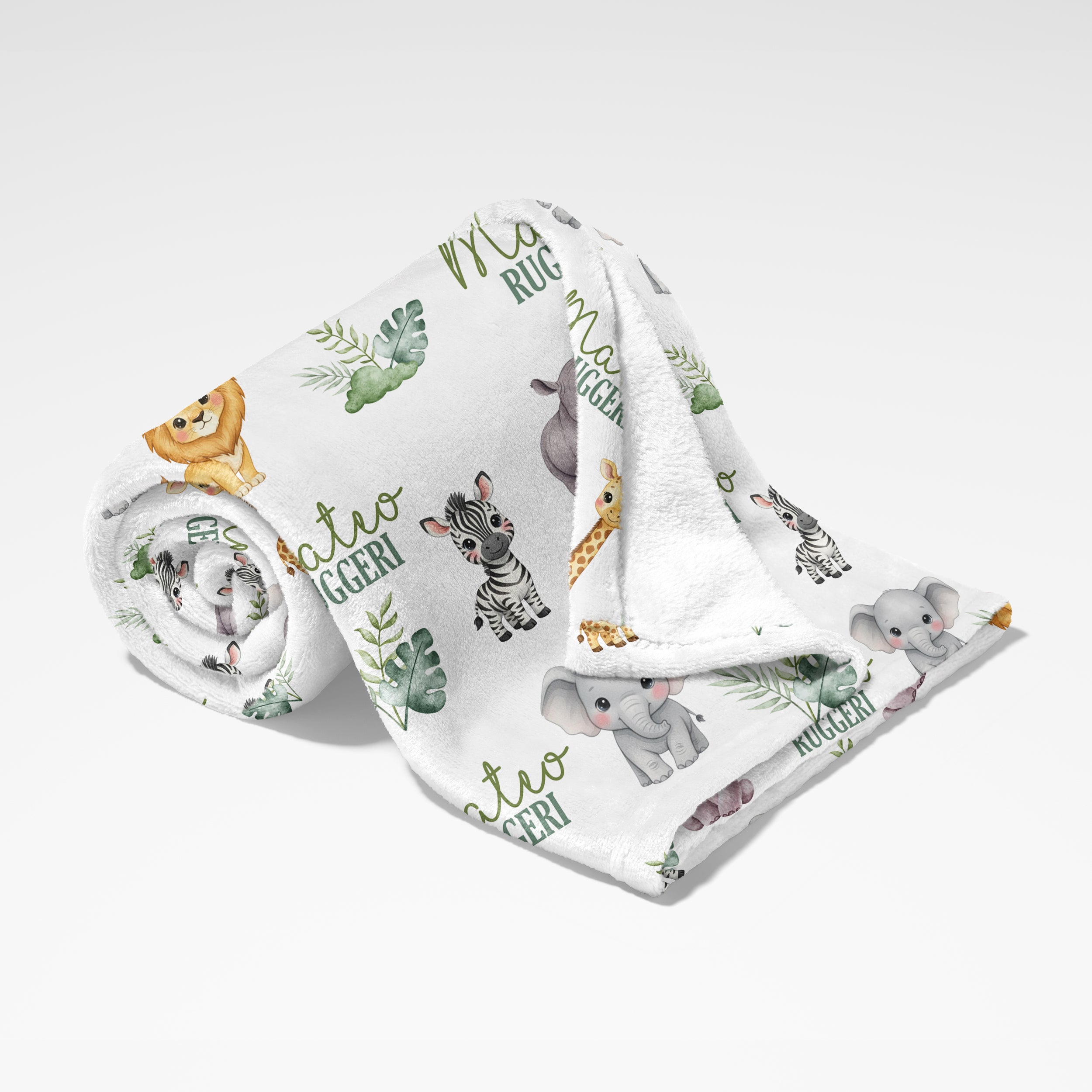 Personalized Blanket in Safari Animal