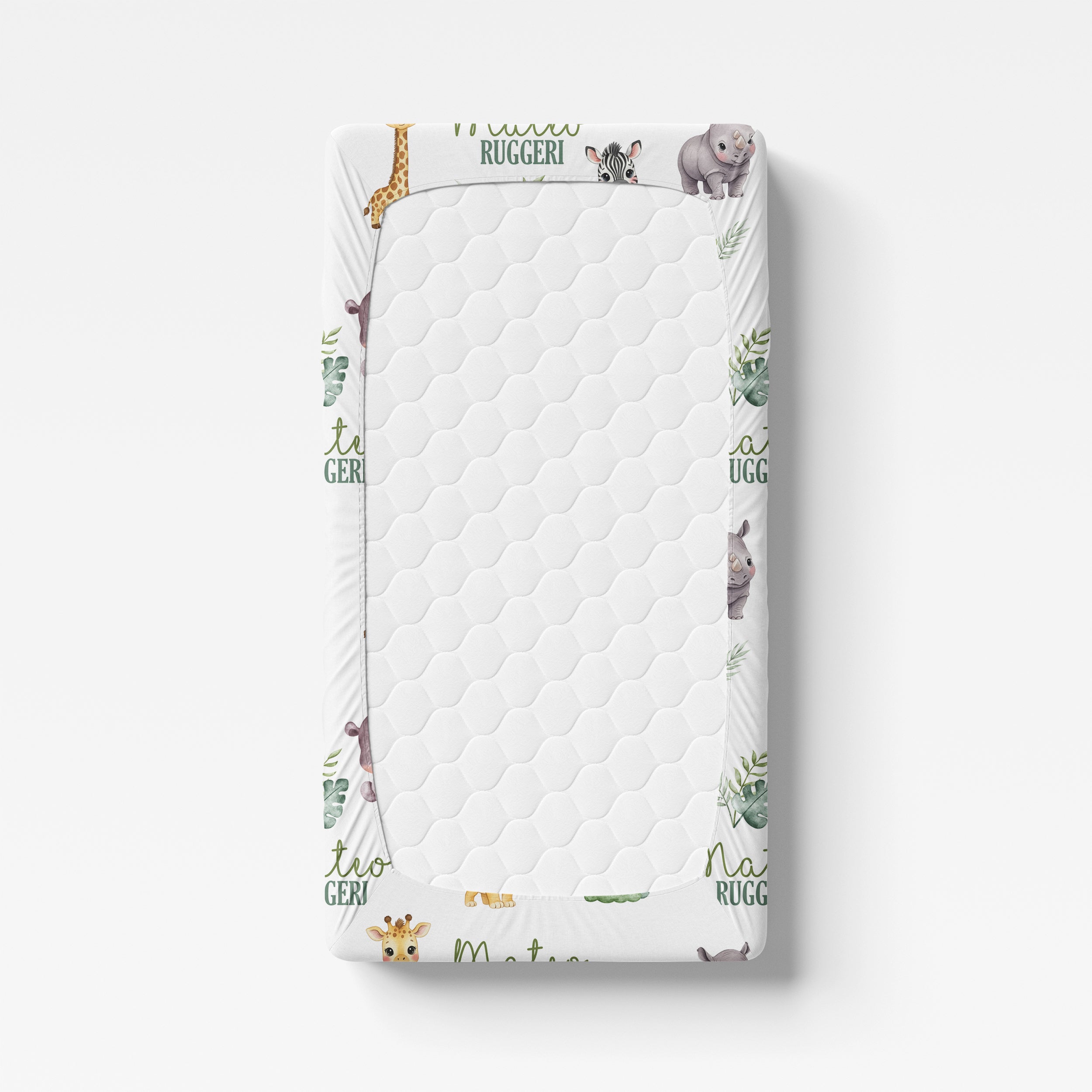 Personalized Crib Sheet in Safari Animal