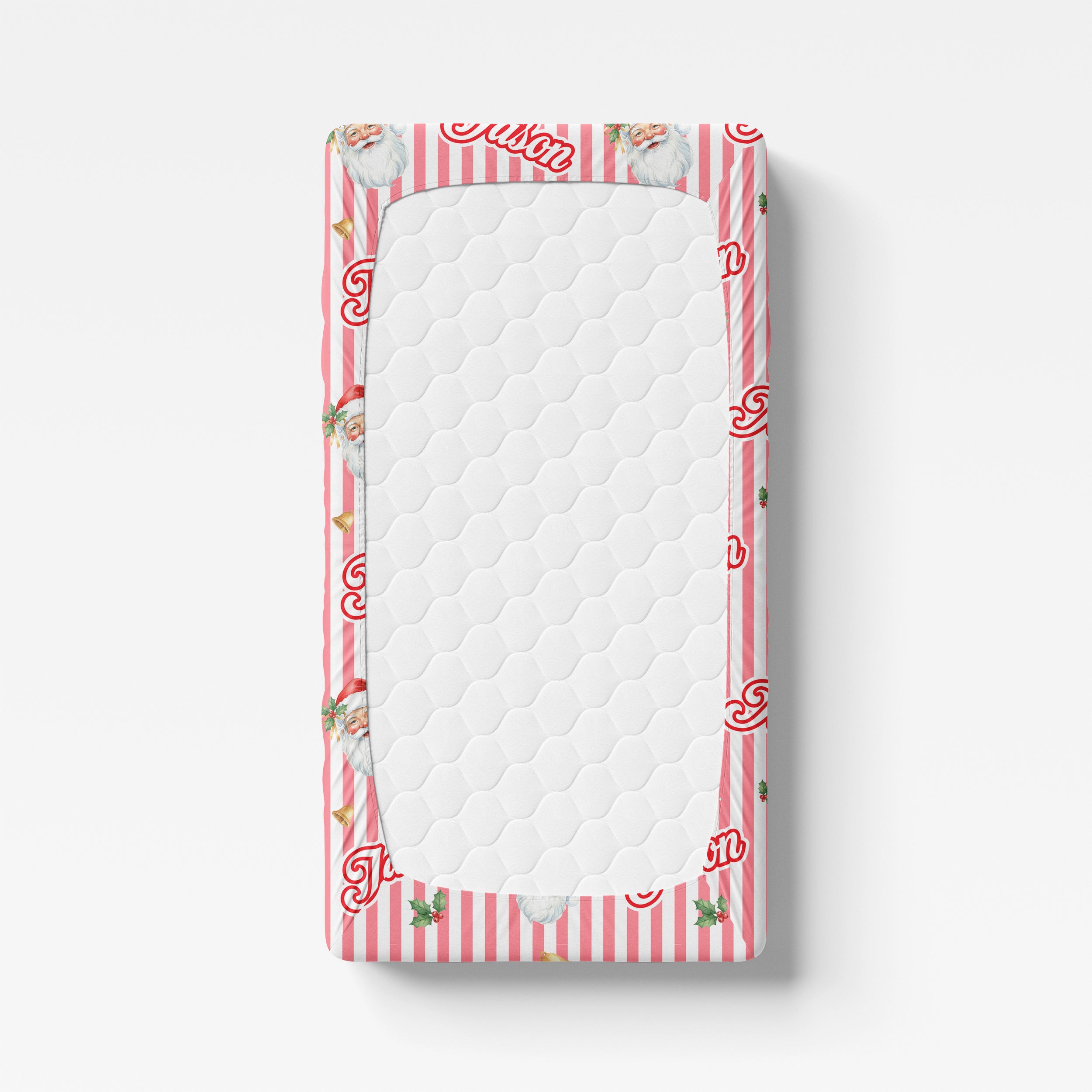 Personalized Crib Sheet in Santa Baby