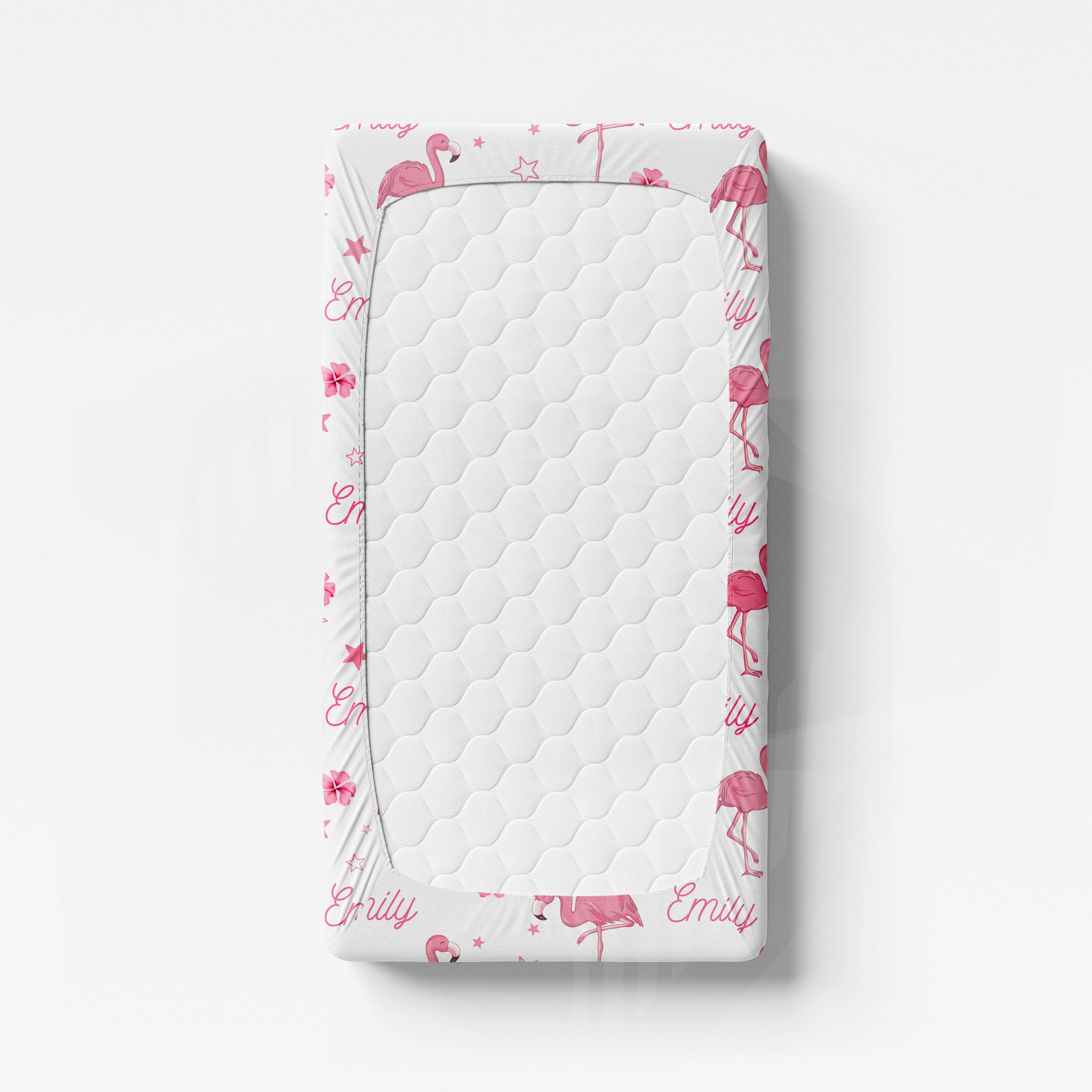 Personalized Crib Sheet in Flamingo