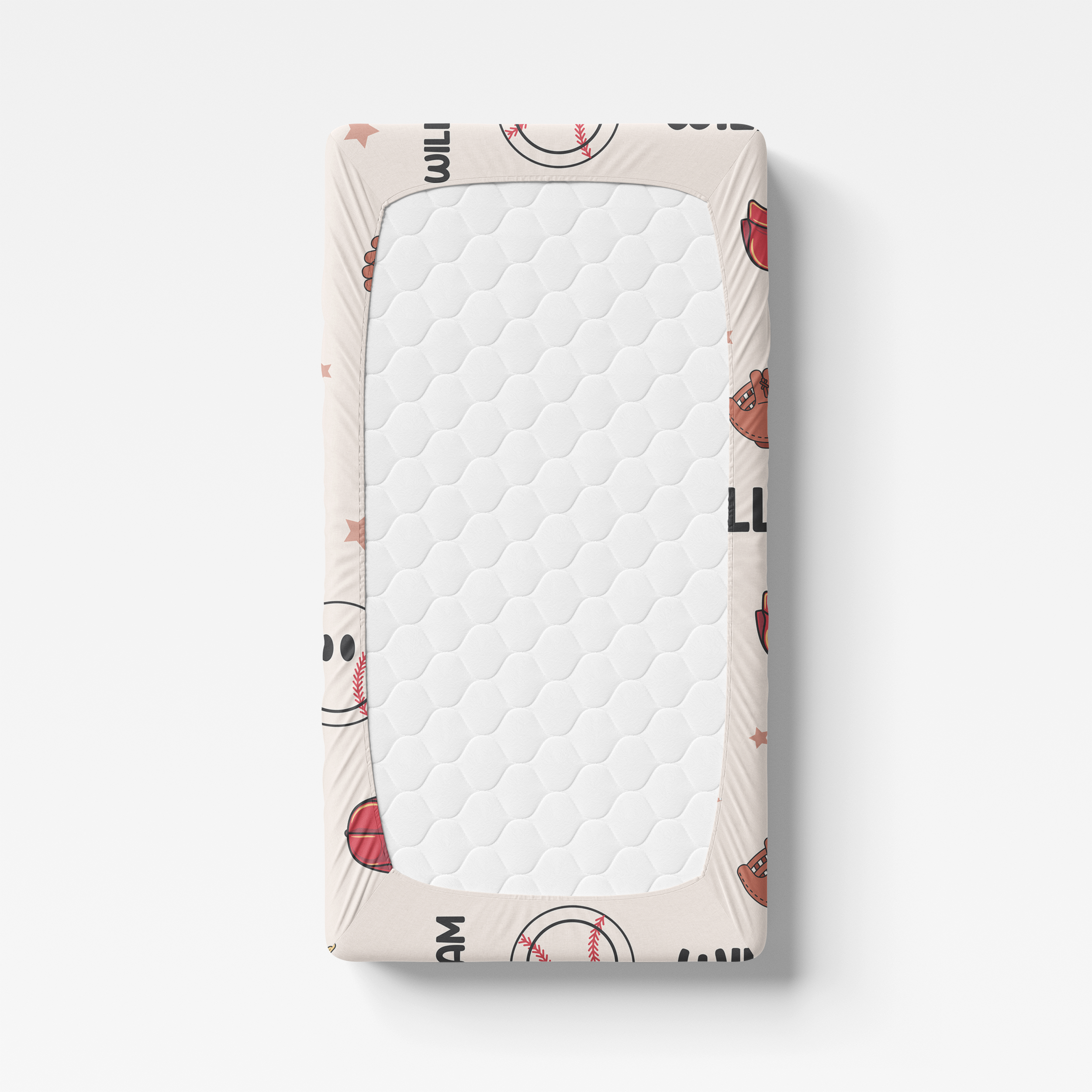 Personalized Crib Sheet in Baseball