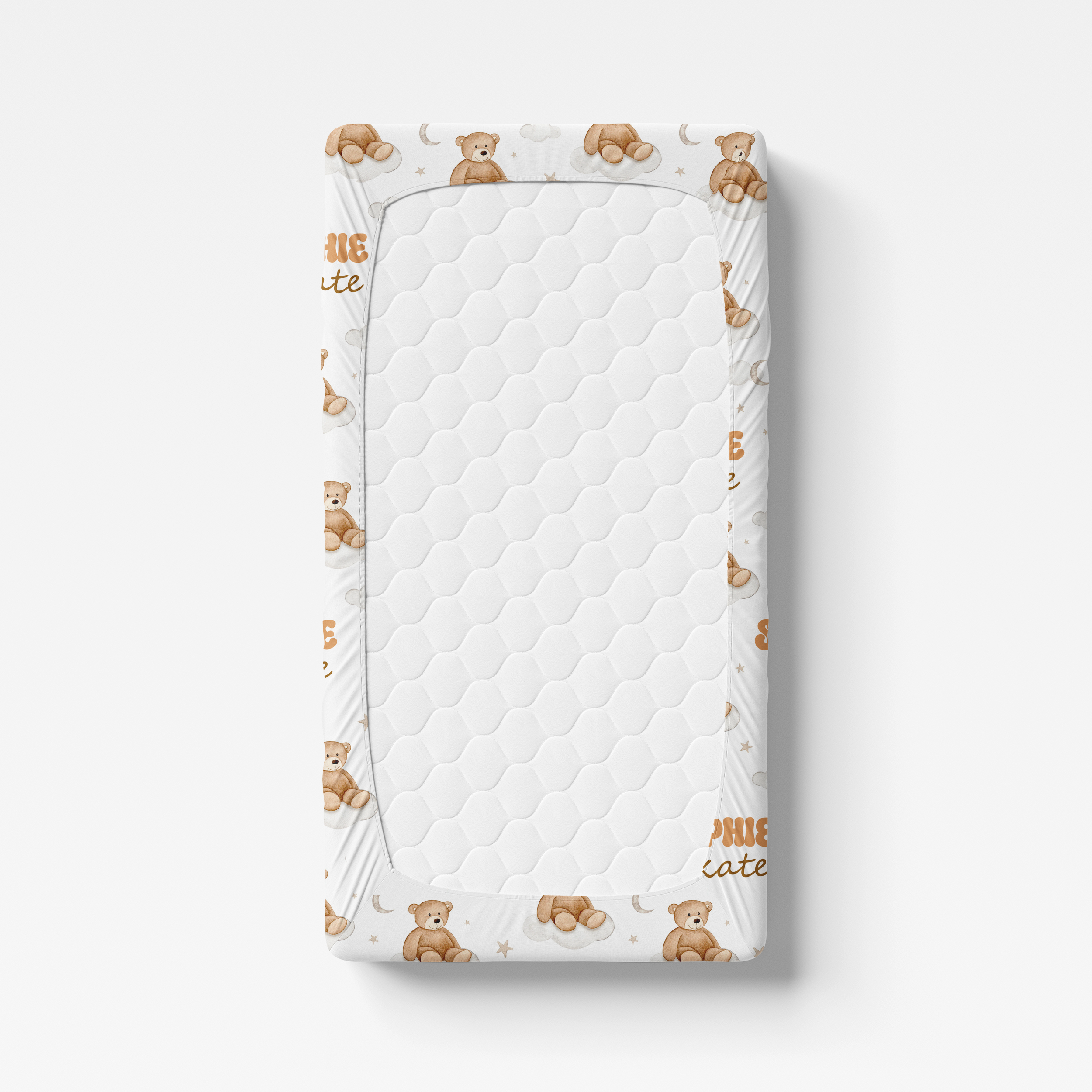 Personalized Crib Sheet in Teddy Bear