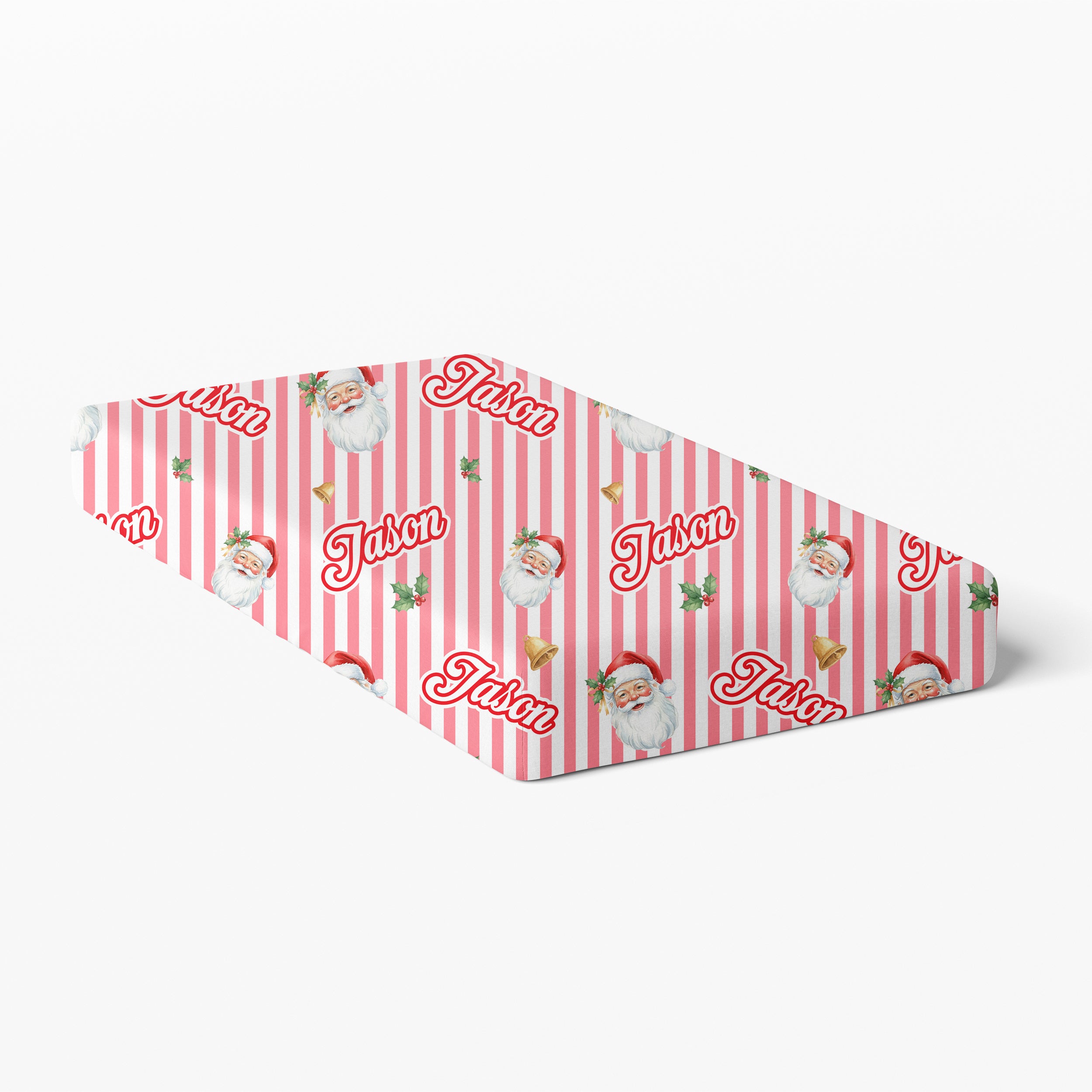 Personalized Crib Sheet in Santa Baby
