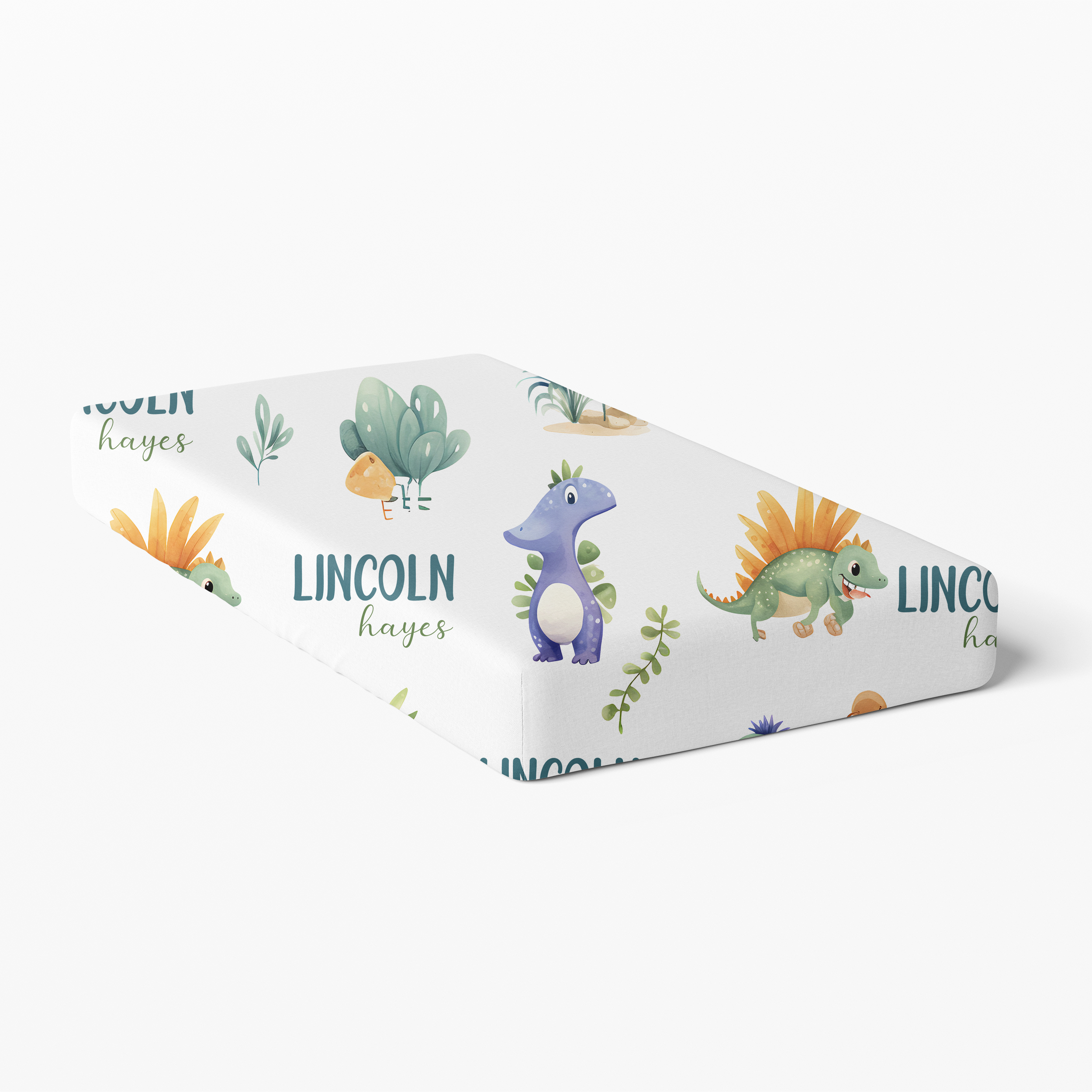 Personalized Crib Sheet in Dinosaur Boy