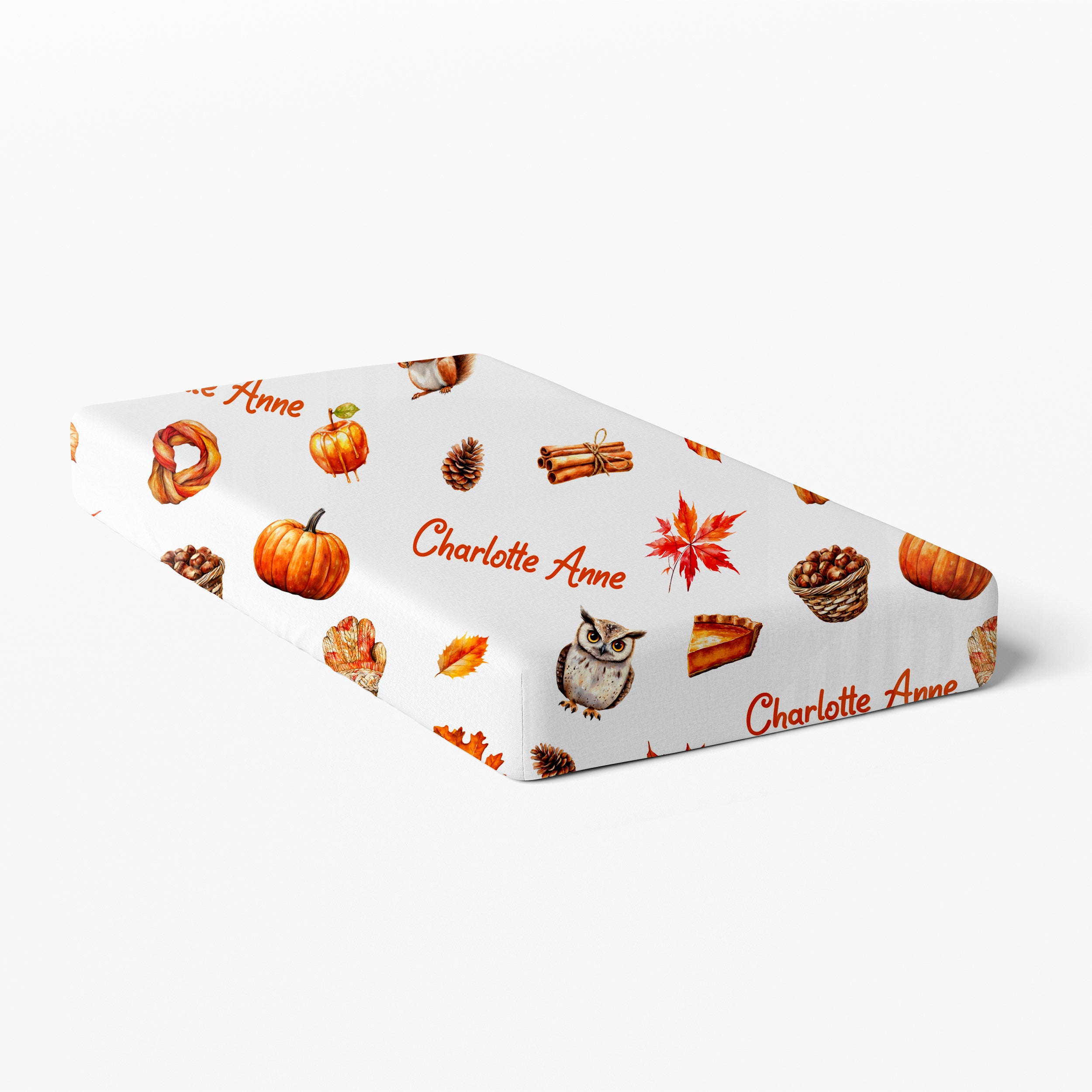 Personalized Crib Sheet in Fall Cottage