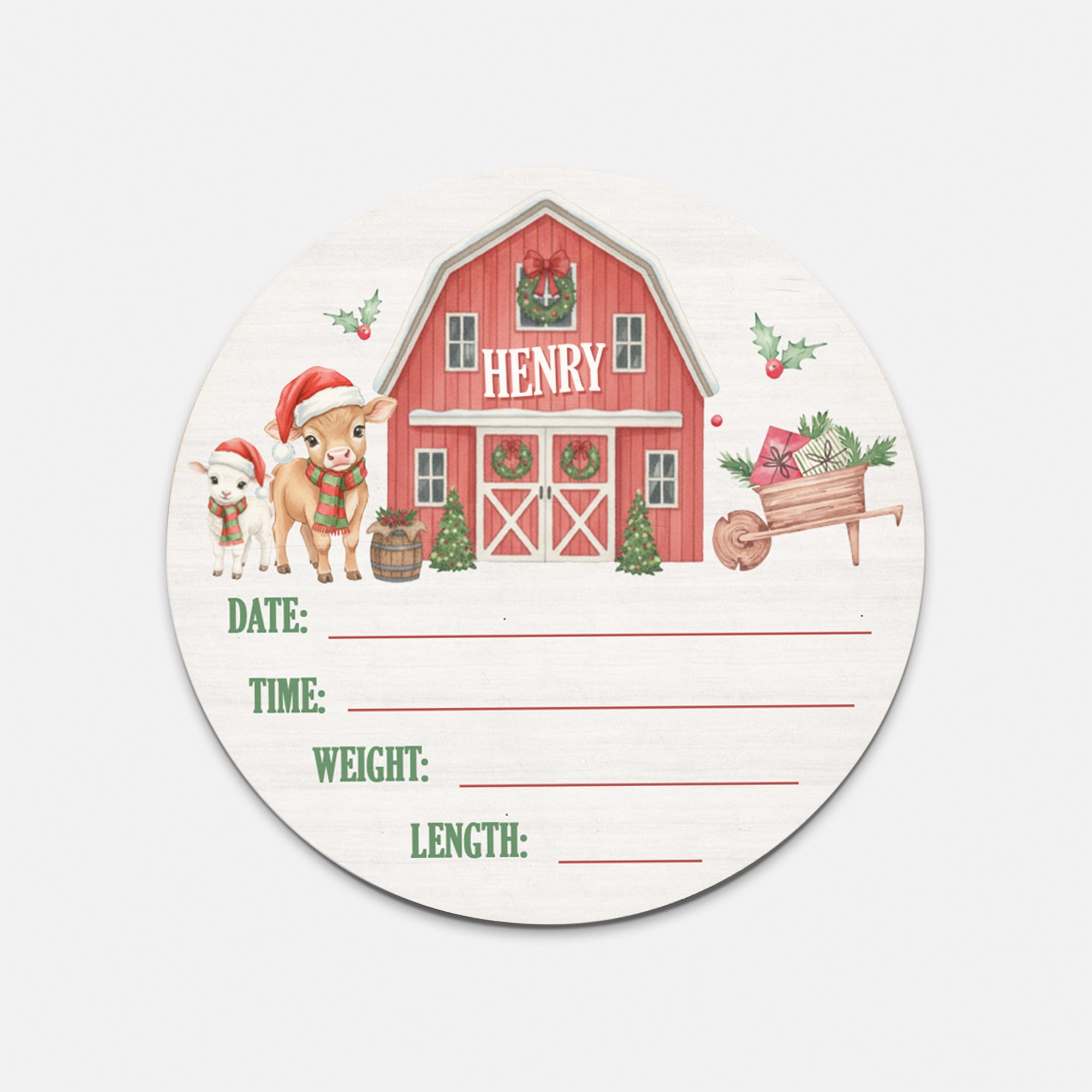 Xmas Farm Personalized Wood Sign