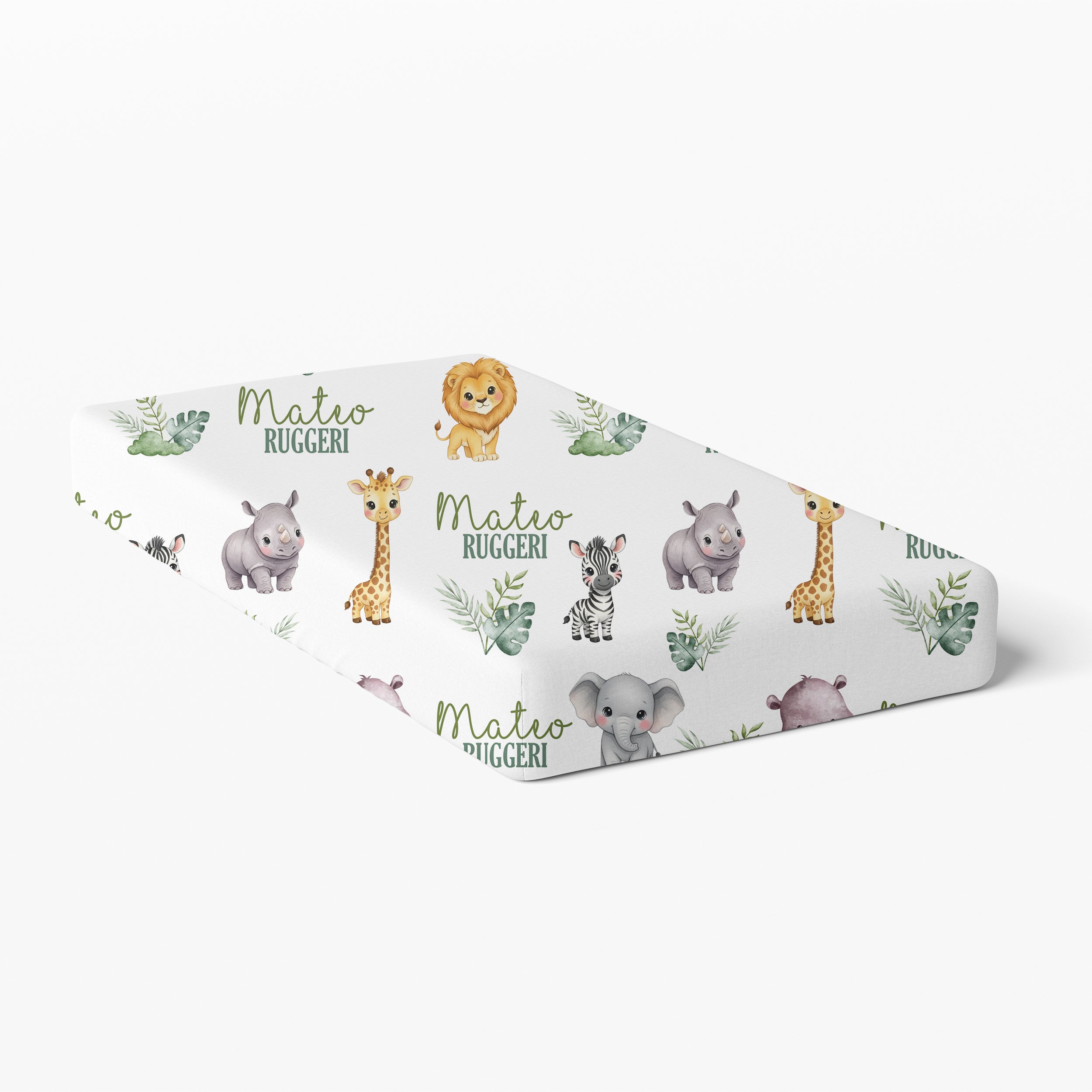 Personalized Crib Sheet in Safari Animal