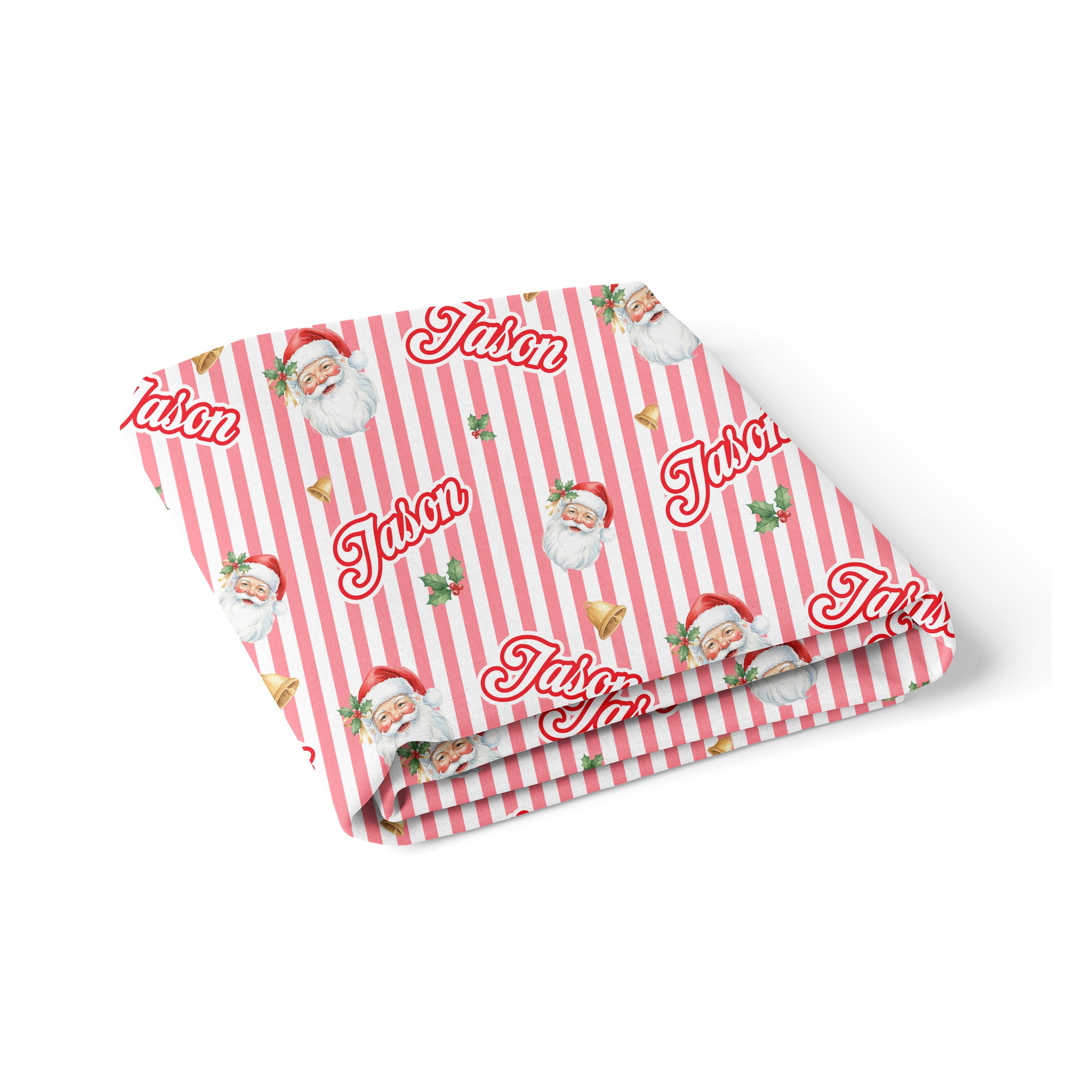 Personalized Crib Sheet in Santa Baby