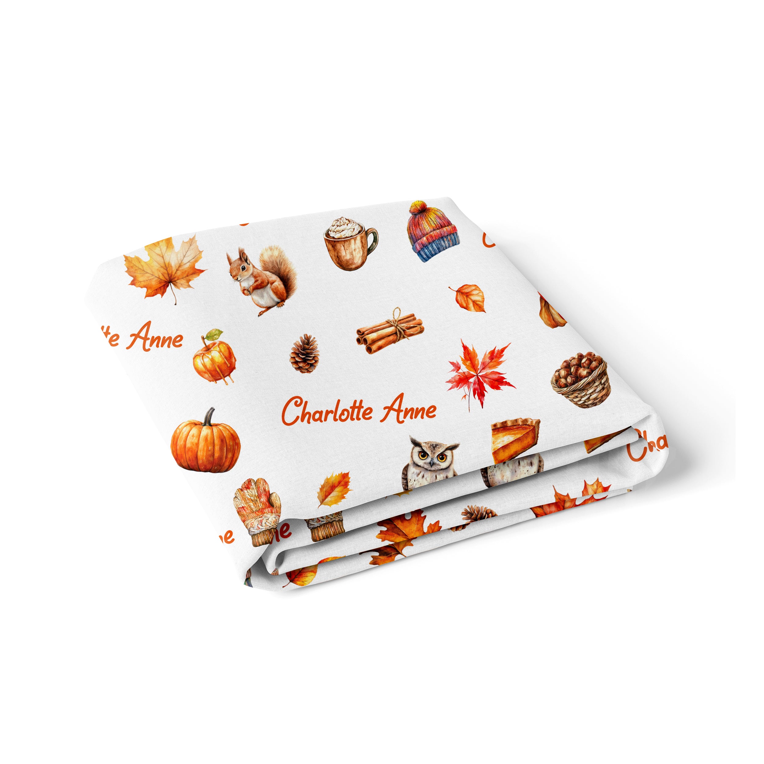 Personalized Crib Sheet in Fall Cottage