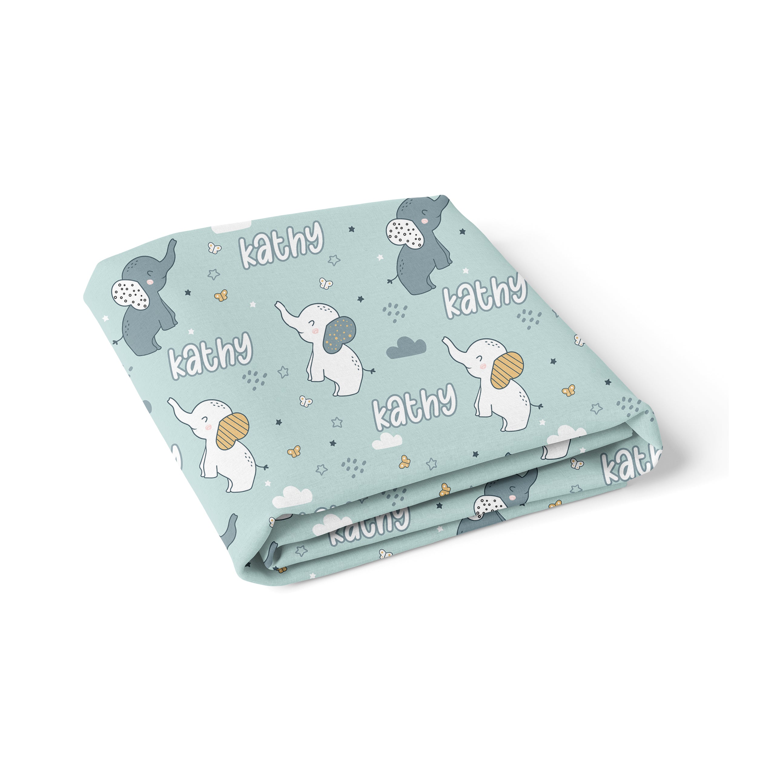 Personalized Crib Sheet in Elephant