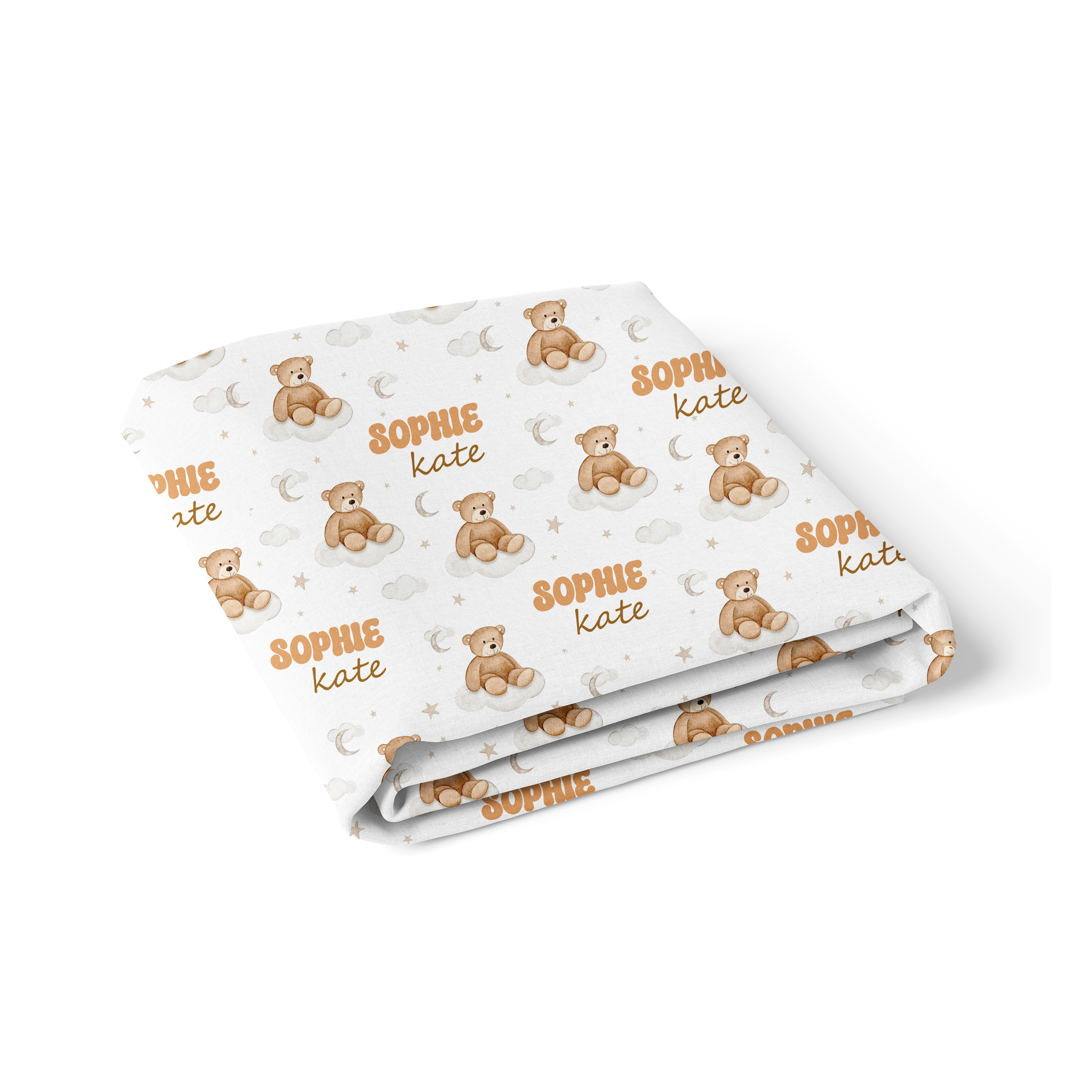 Personalized Crib Sheet in Teddy Bear