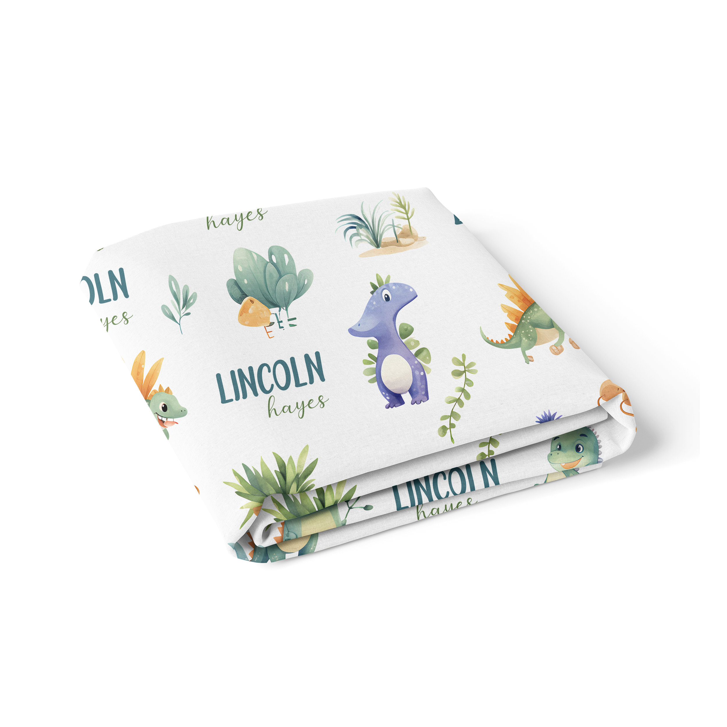 Personalized Crib Sheet in Dinosaur Boy