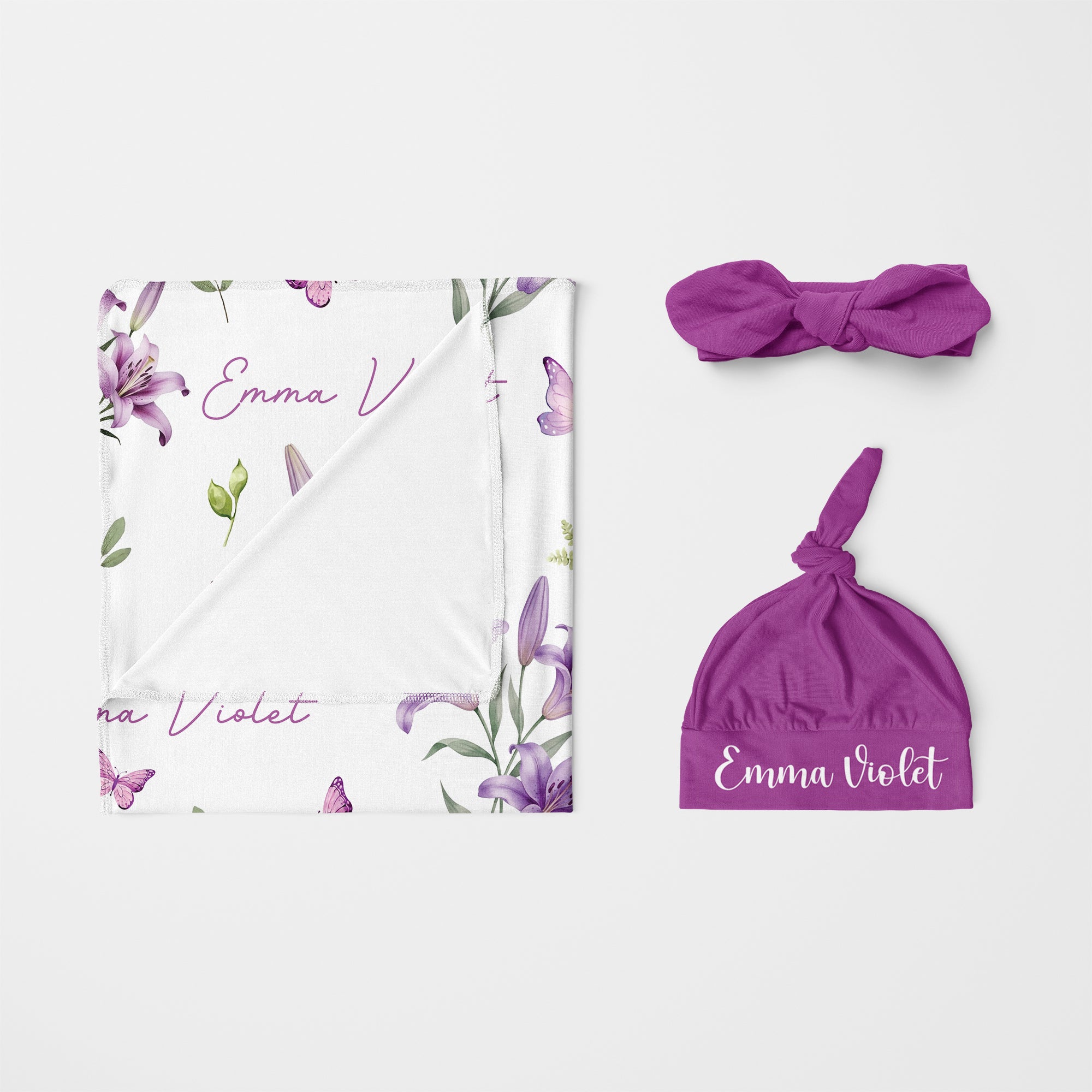 Personalized Knotted Headband in Violet