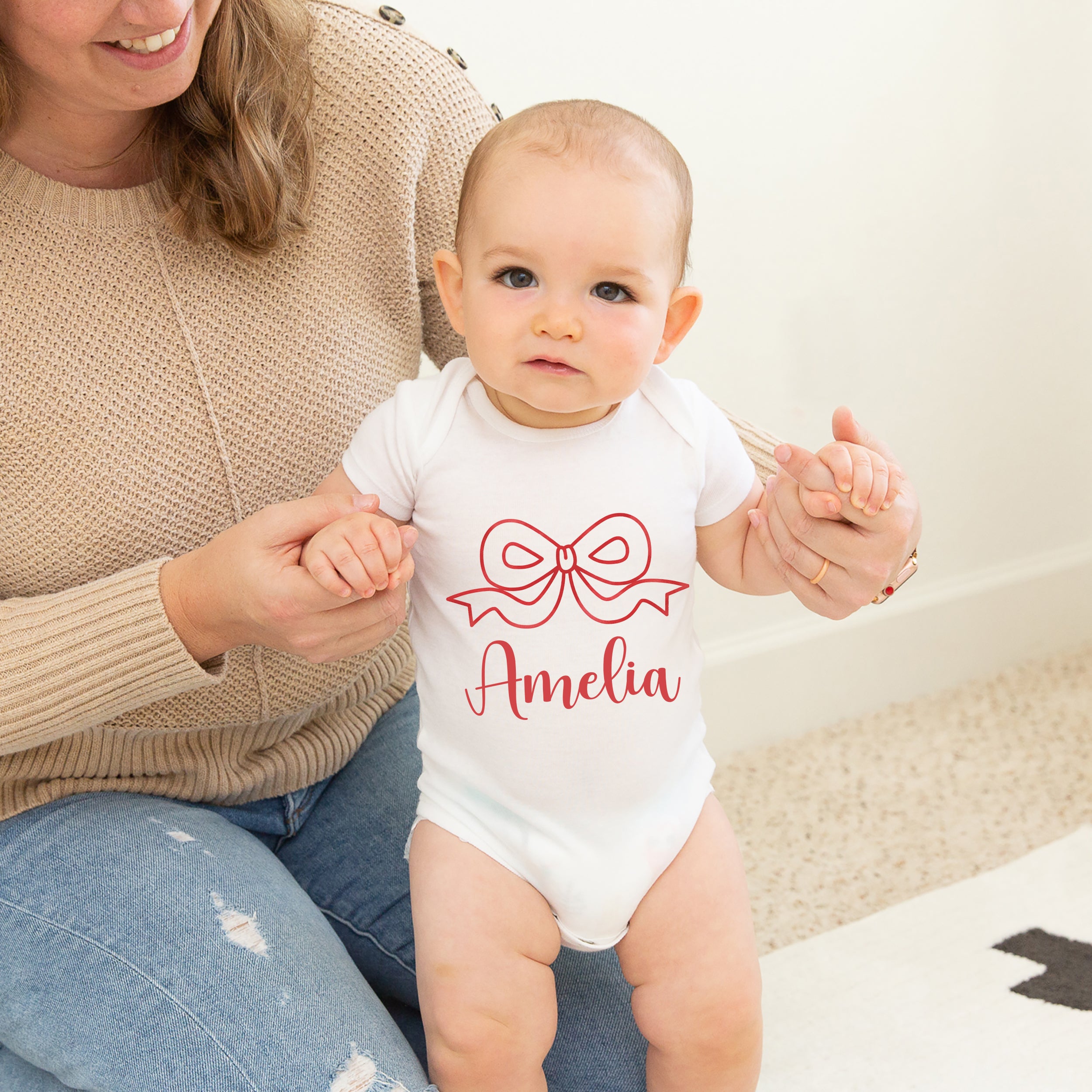Personalized Graphic Bodysuit in Coquette Ribbon