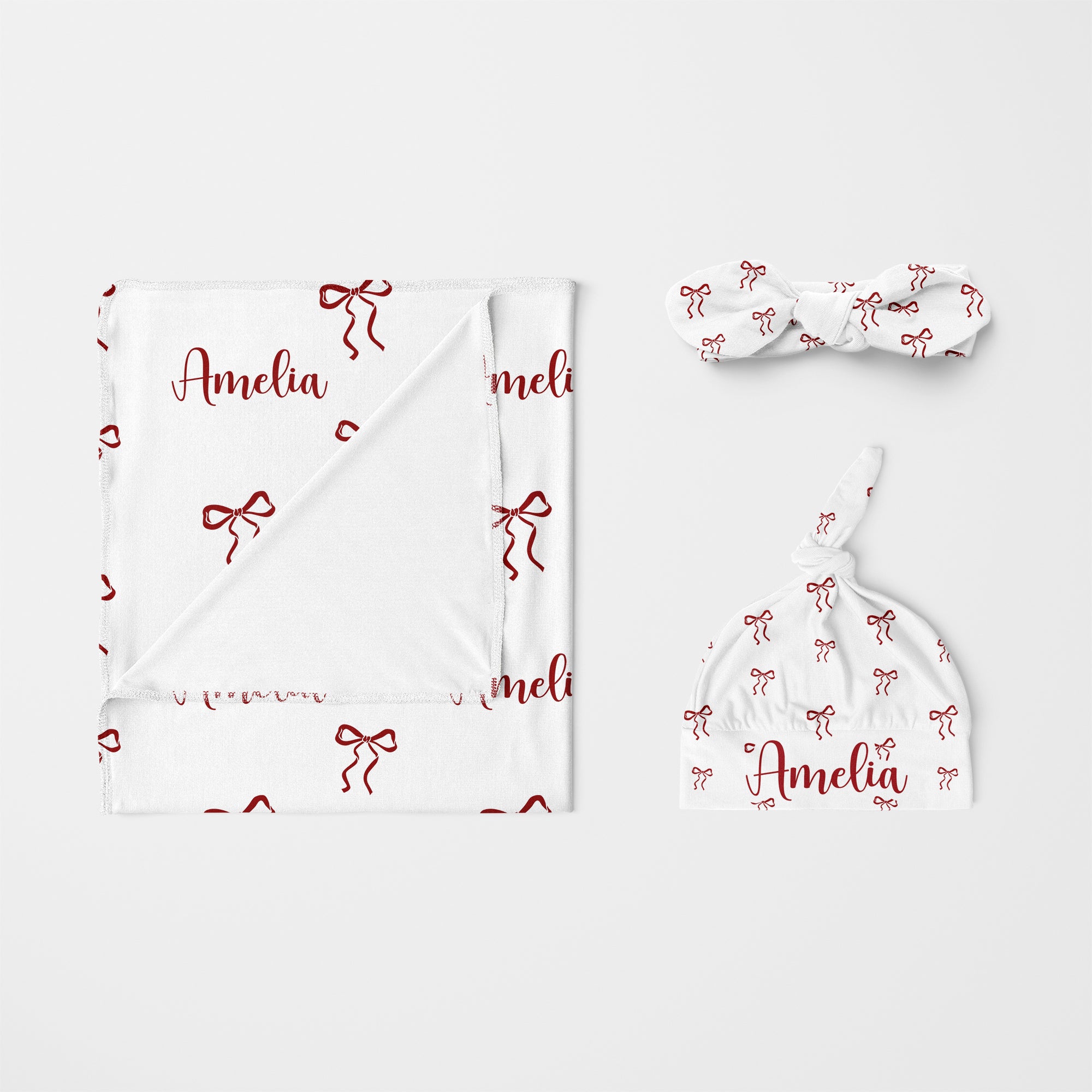 Personalized Knotted Headband in Coquette Ribbon