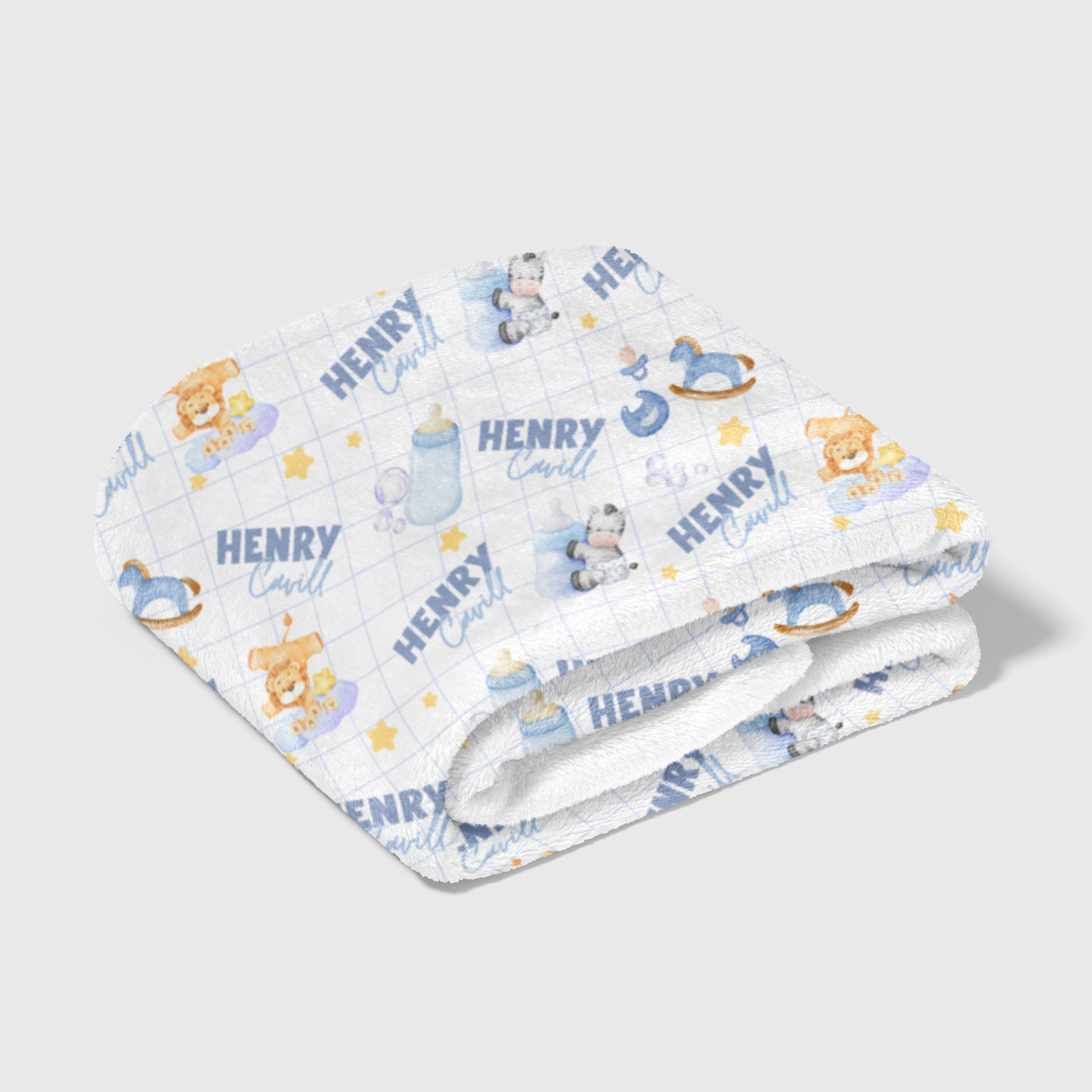 Personalized Blanket in Blue Milk Drunk