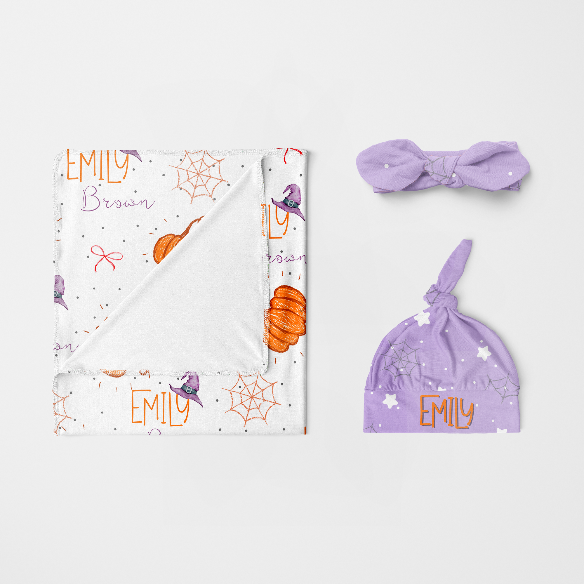 Personalized Knotted Headband in Pumpkin Stardust