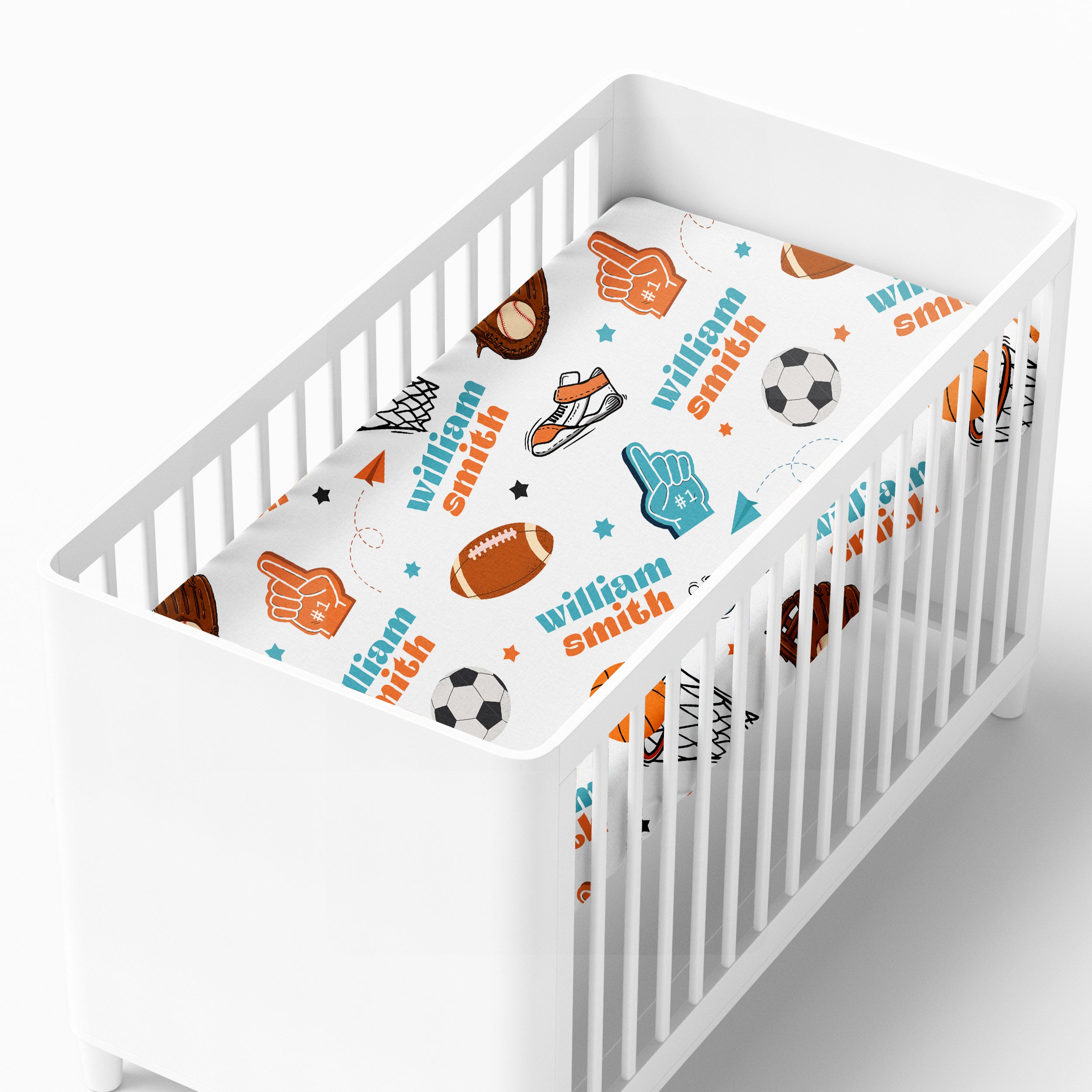 Personalized Crib Sheet in Half Time
