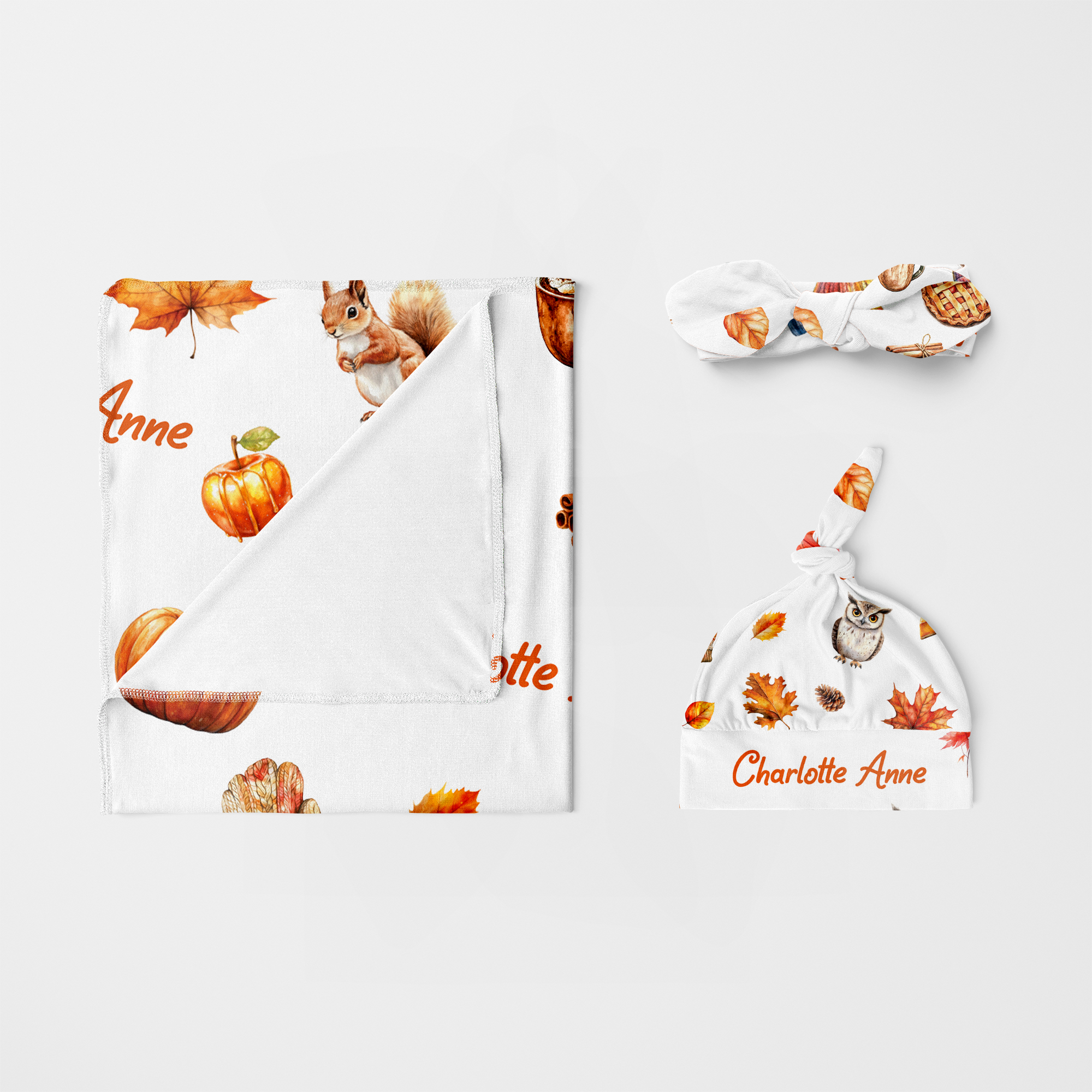 Personalized Knotted Hat in Fall Cottage