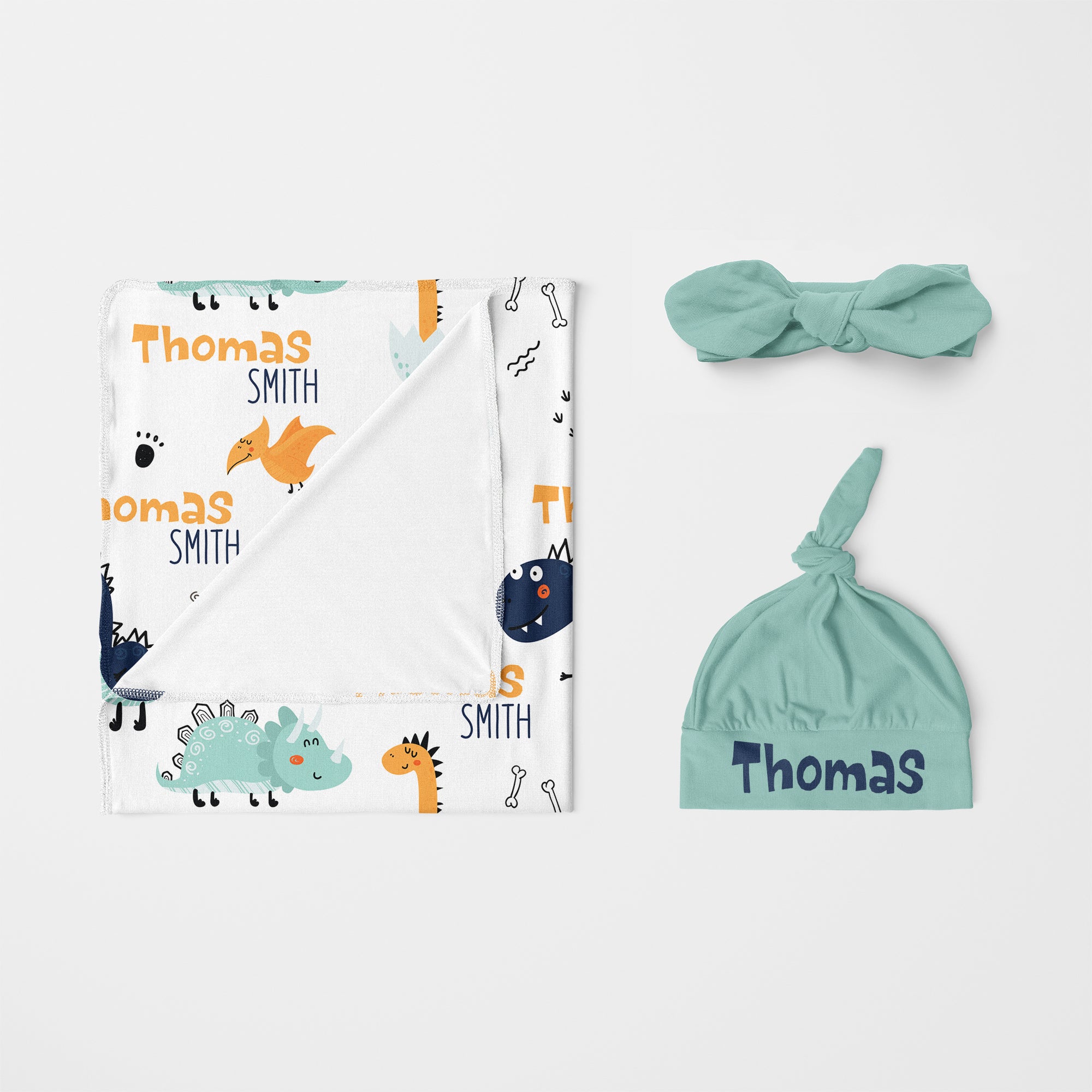 Personalized Swaddle in Cute Dinosaur