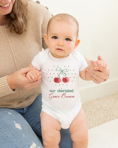 Personalized Graphic Bodysuit in Cherished Baby