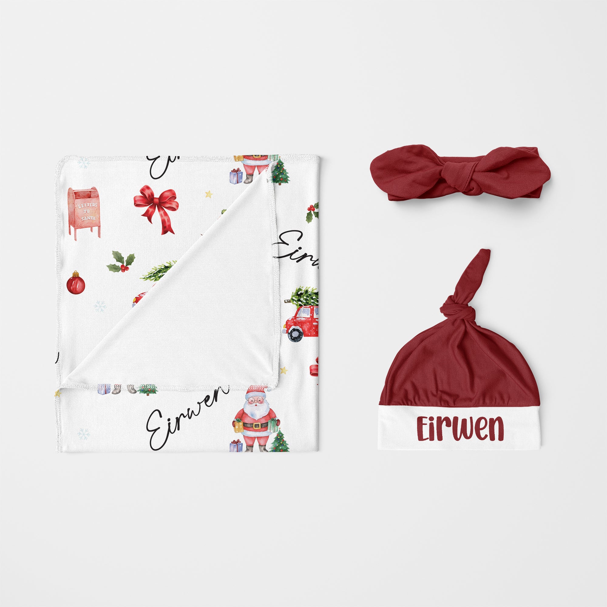 Personalized Knotted Headband in Brick Red