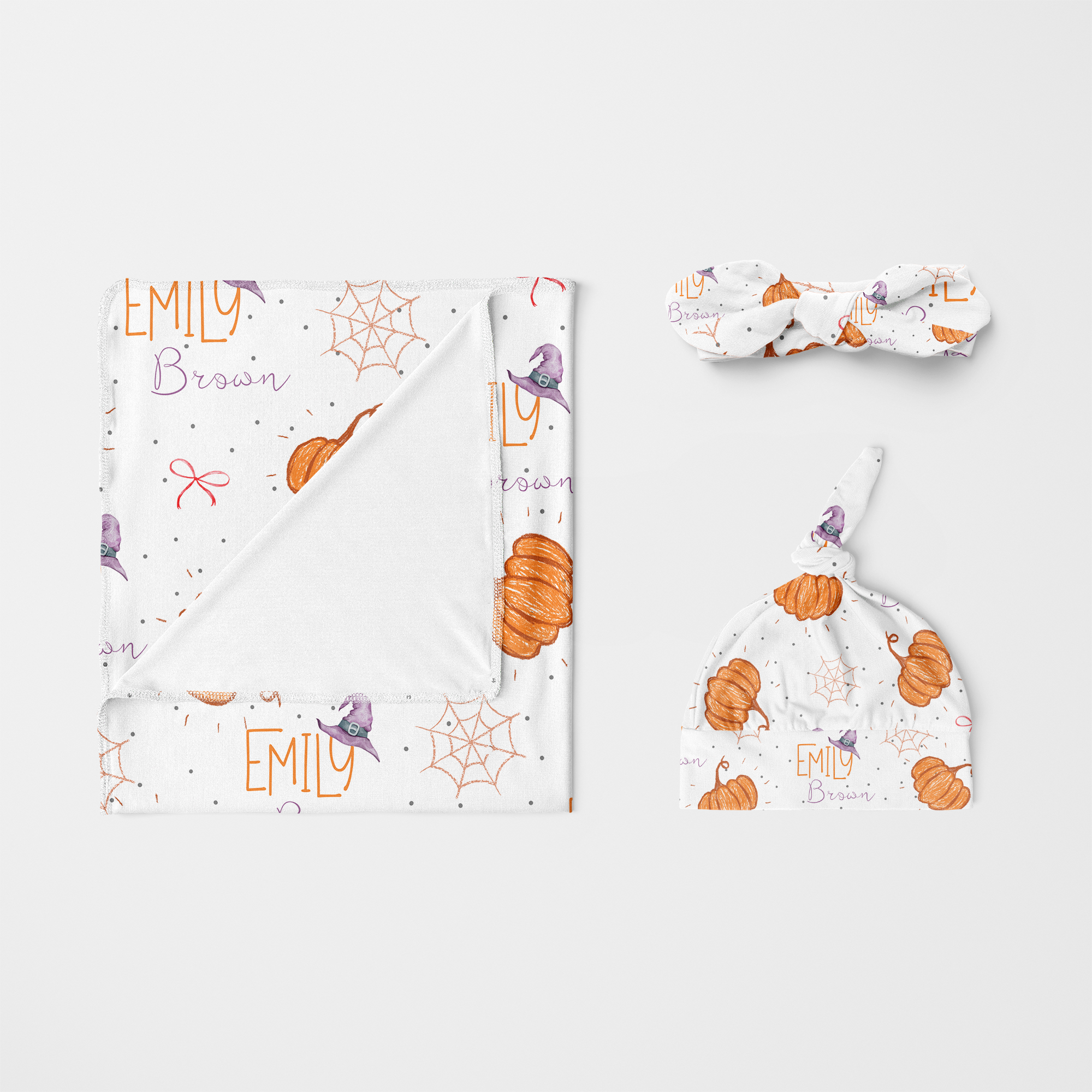 Personalized Knotted Hat in Little Pumpkin