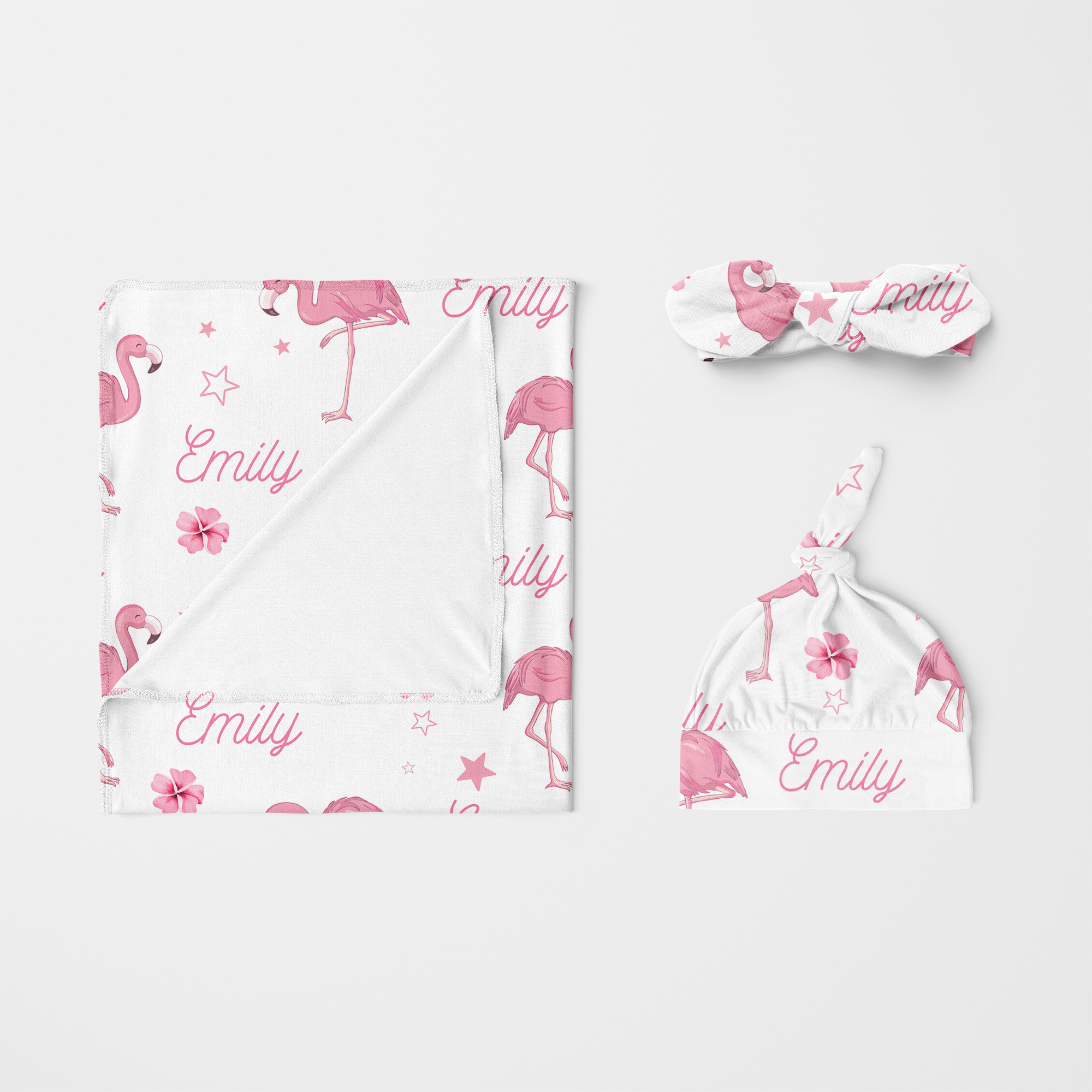 Personalized Swaddle in Flamingo