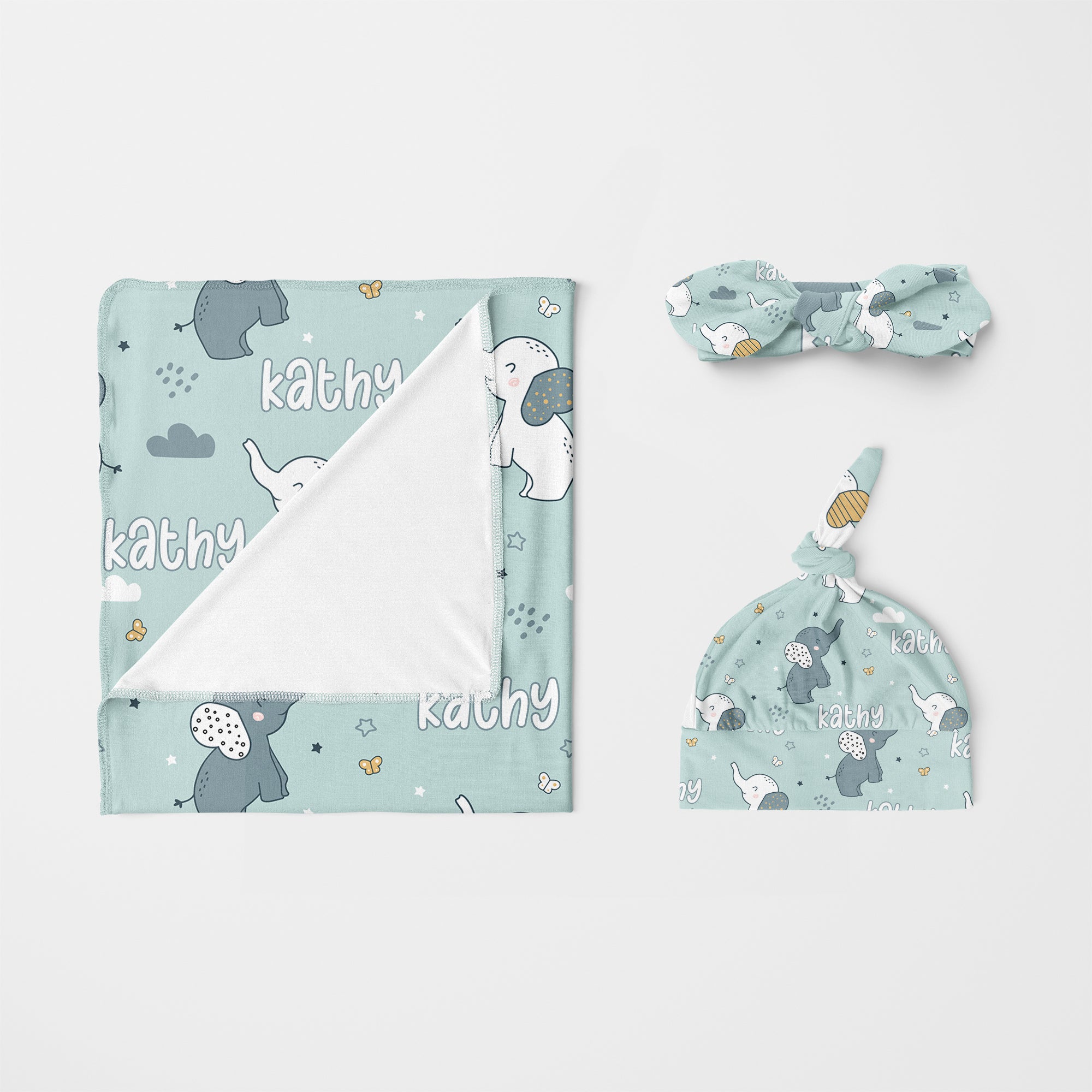 Personalized Knotted Headband in Elephant