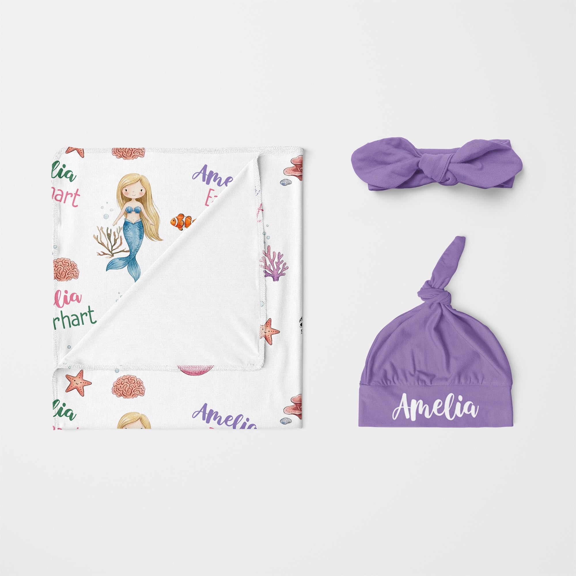 Personalized Knotted Headband in Lilac