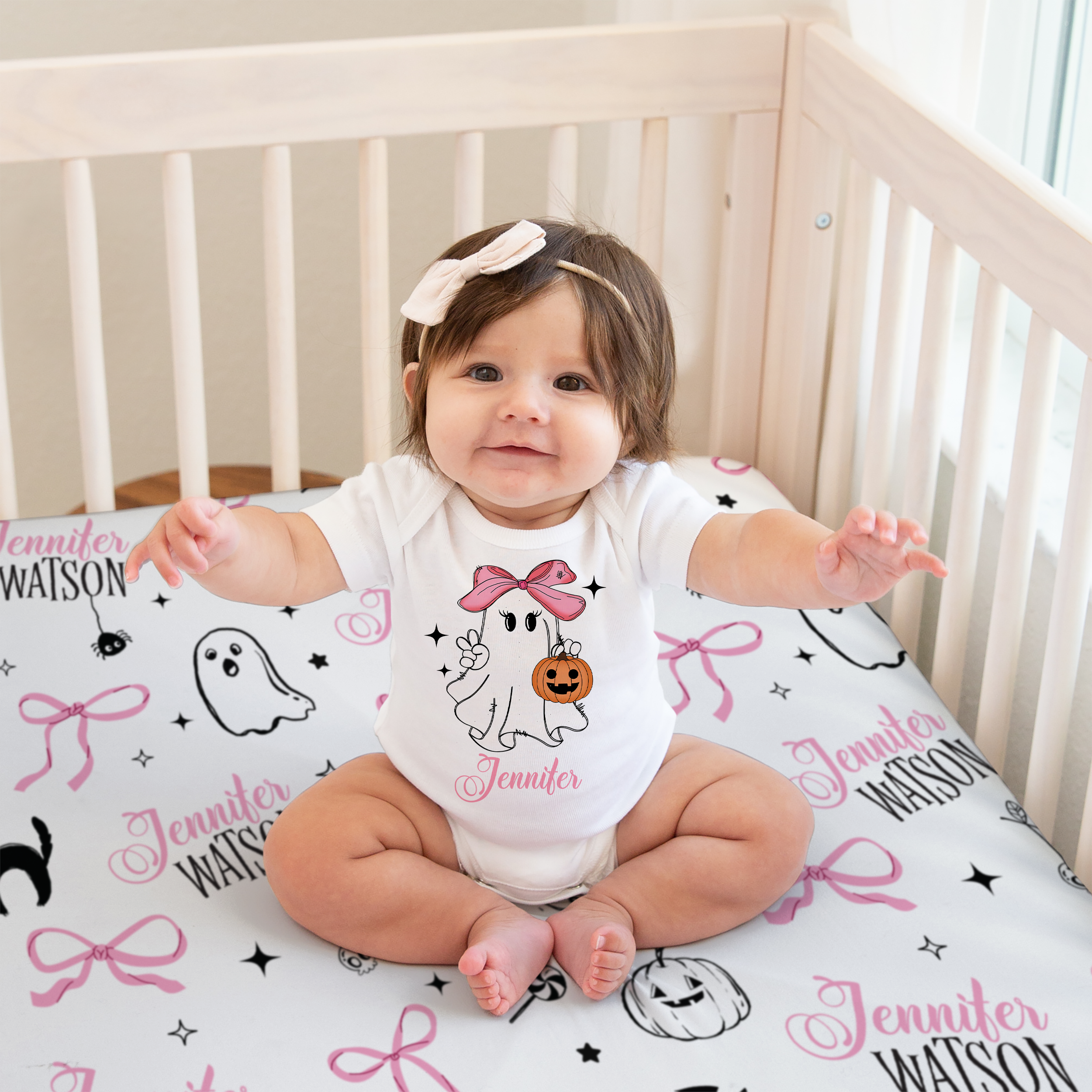 Personalized Graphic Bodysuit in Boo Babes