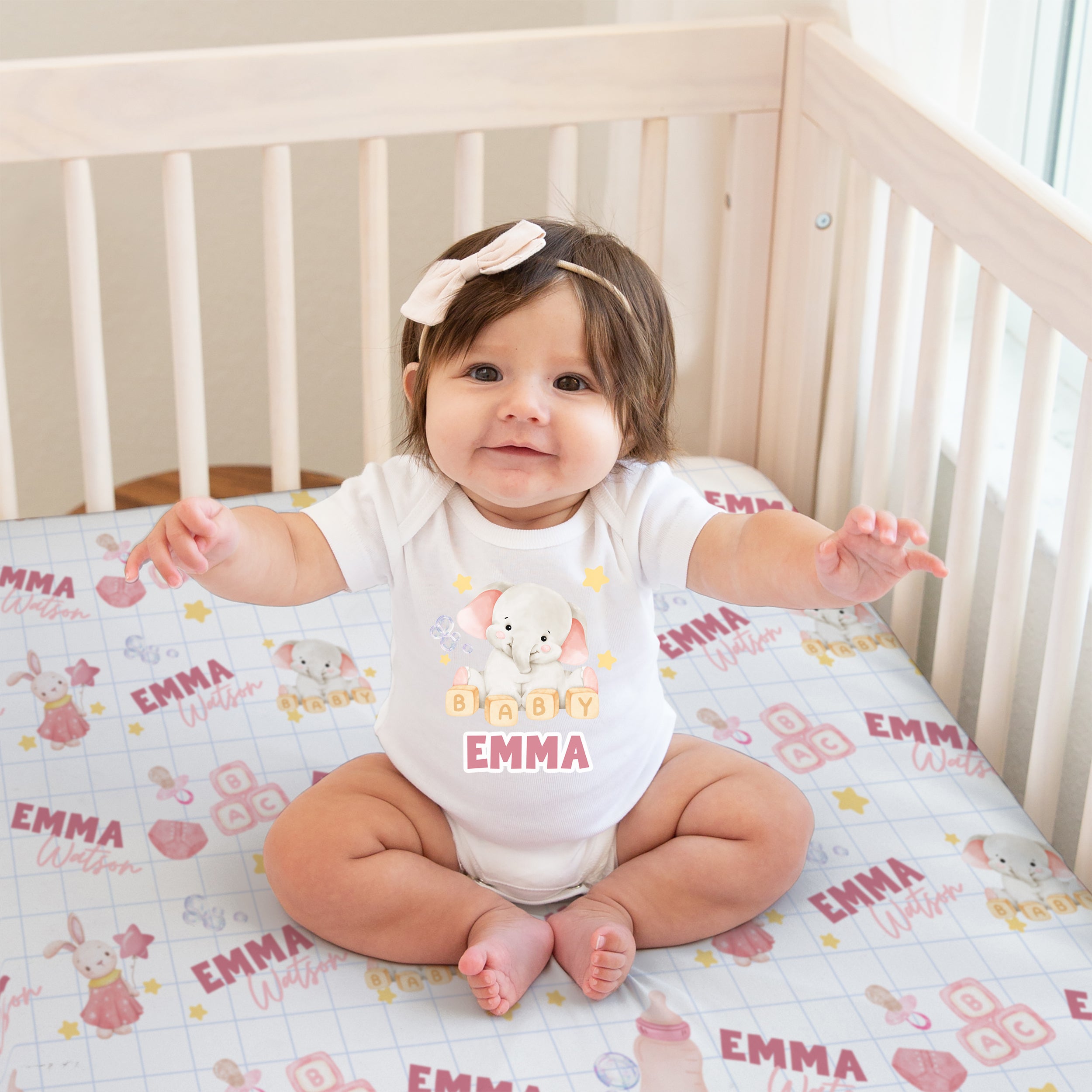 Personalized Graphic Bodysuit in Pink Milk Drunk
