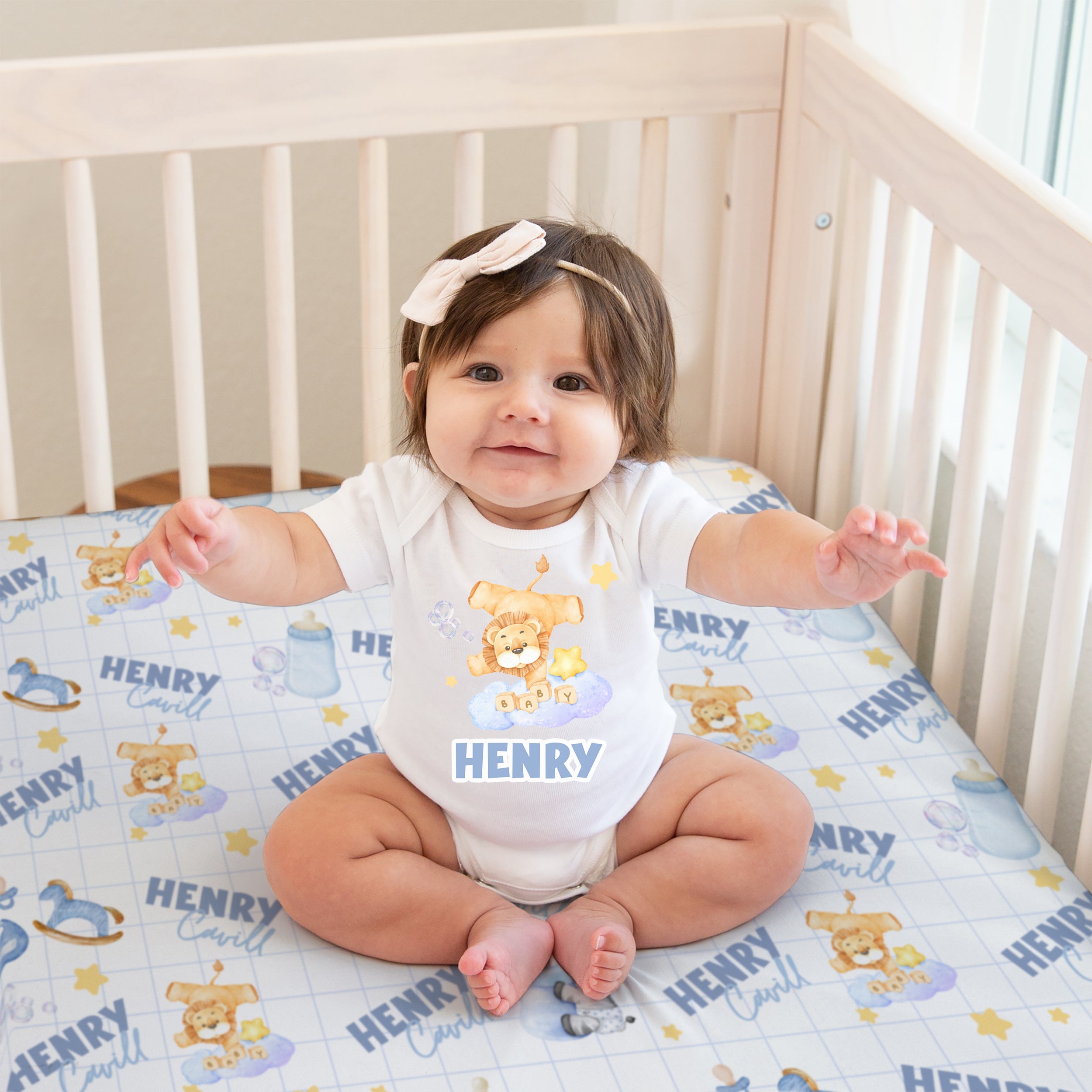 Personalized Graphic Bodysuit in Blue Milk Drunk