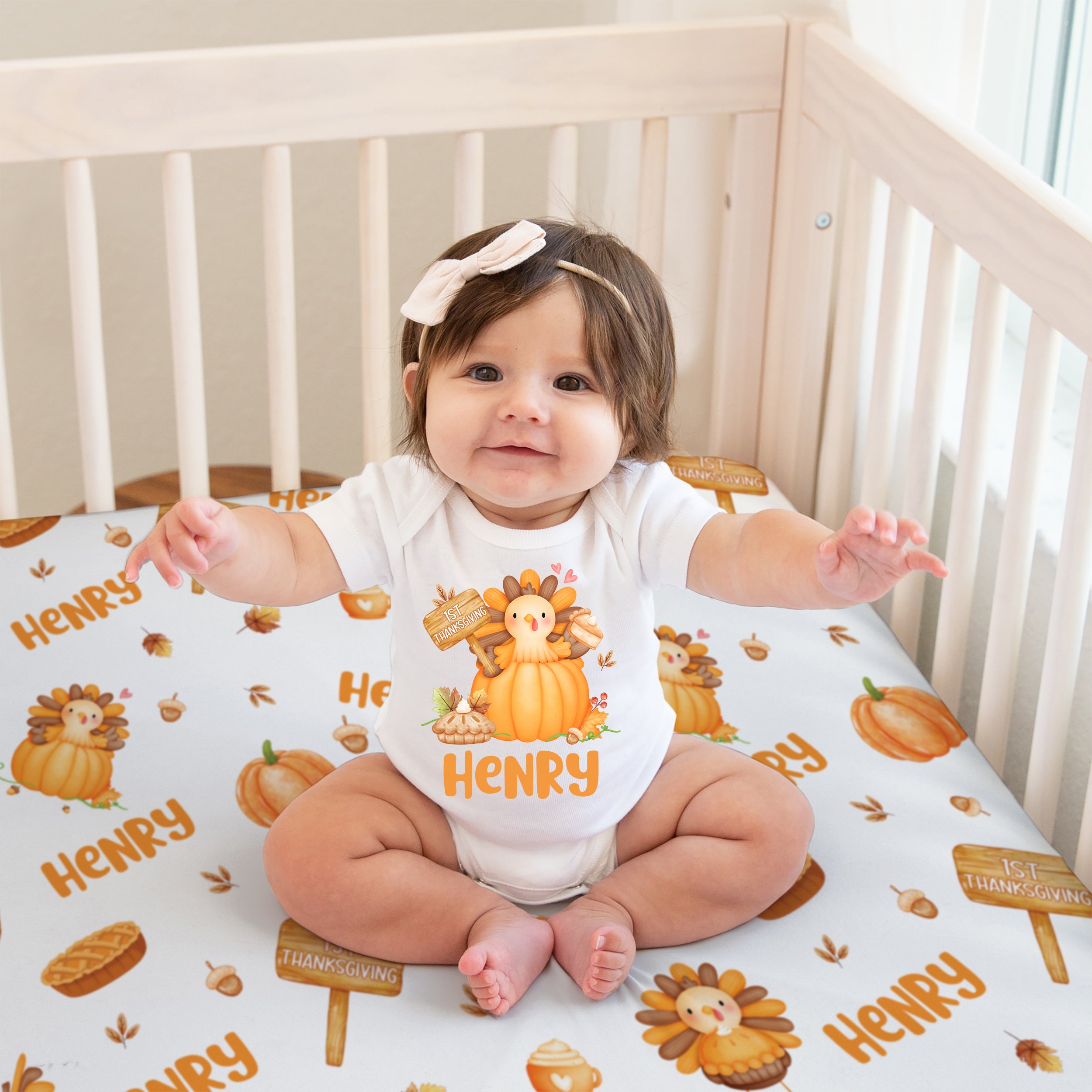 Personalized Bodysuit in Babe's 1st Thanks Giving
