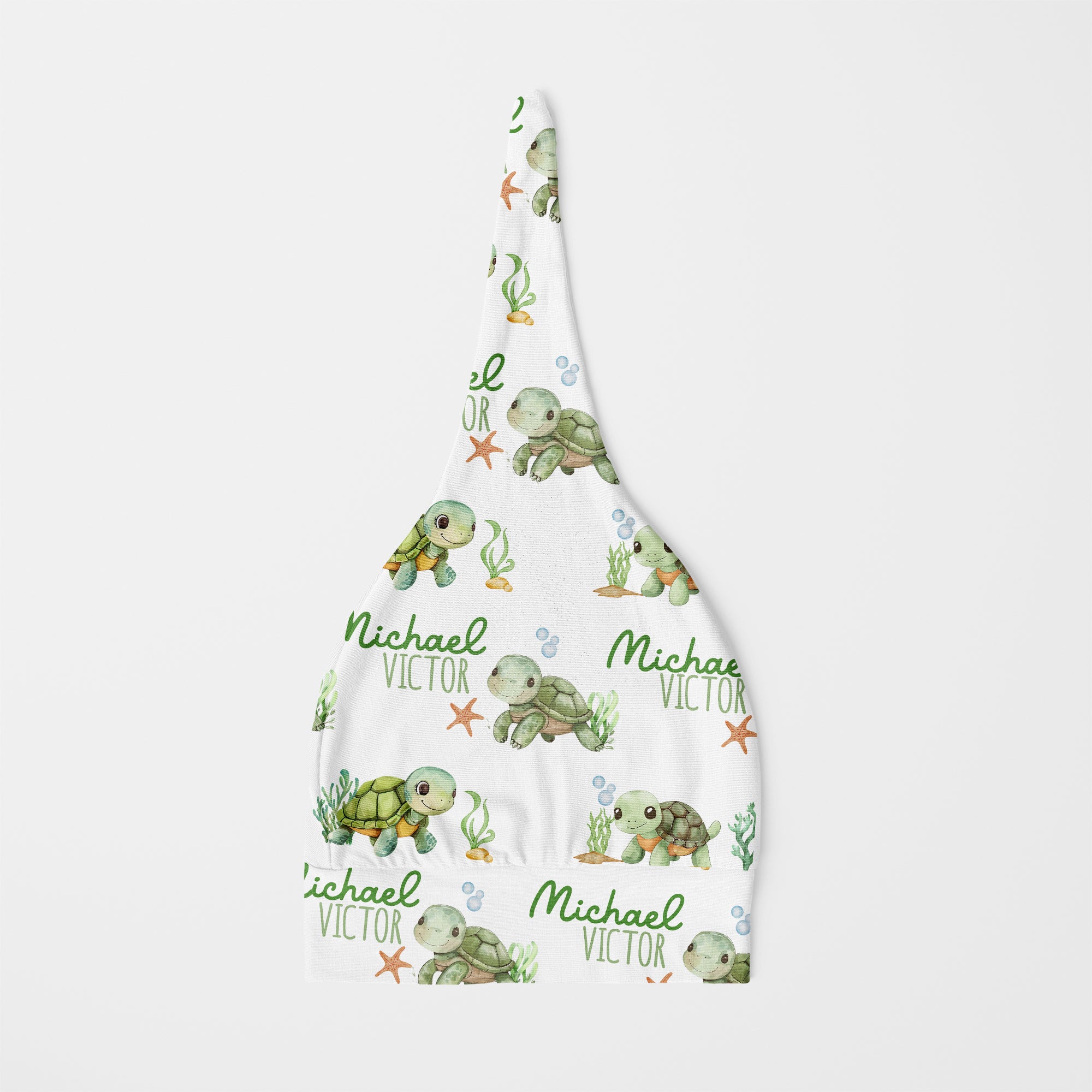 Personalized Knotted Hat in Sea Turtle