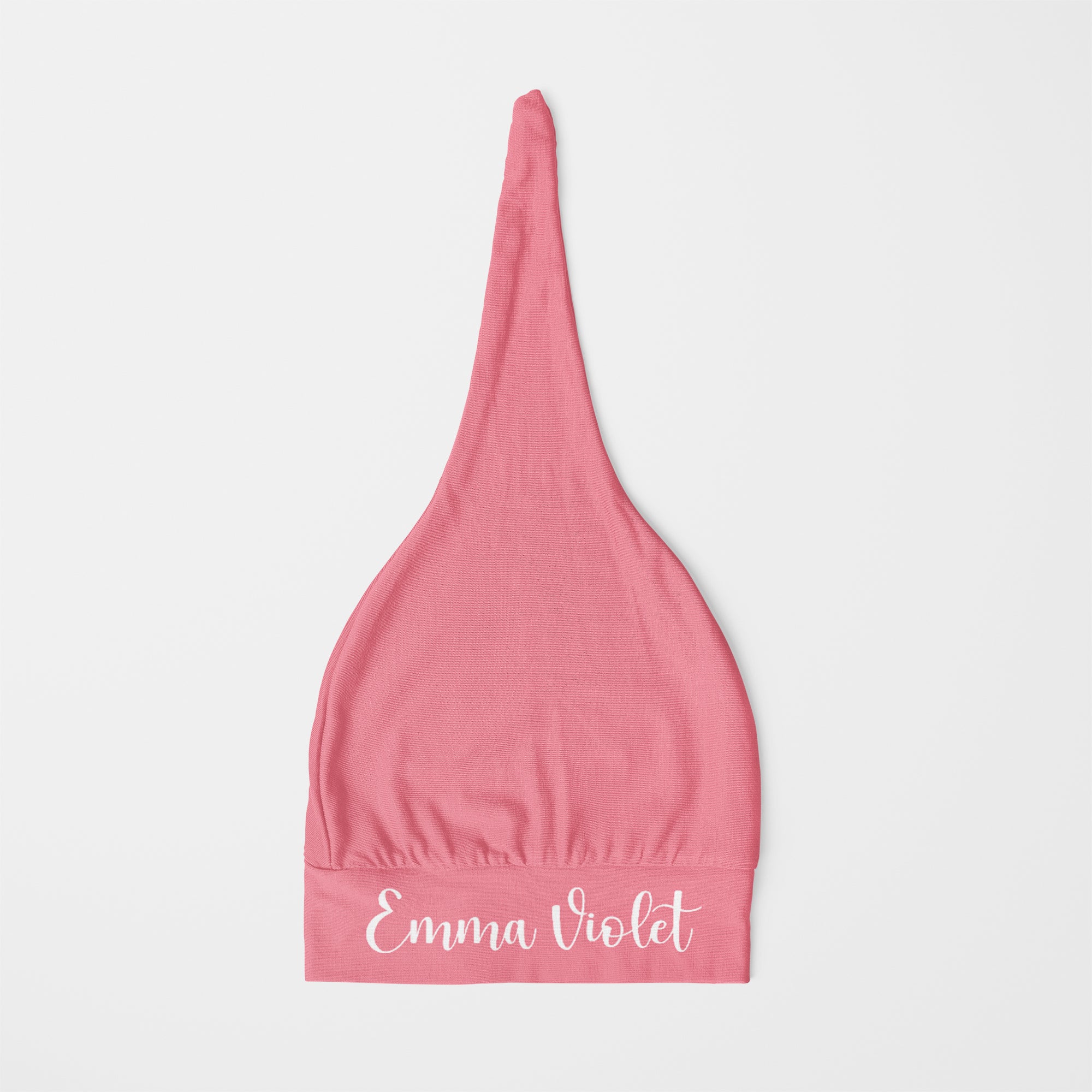 Personalized Knotted Hat in Rose Pink