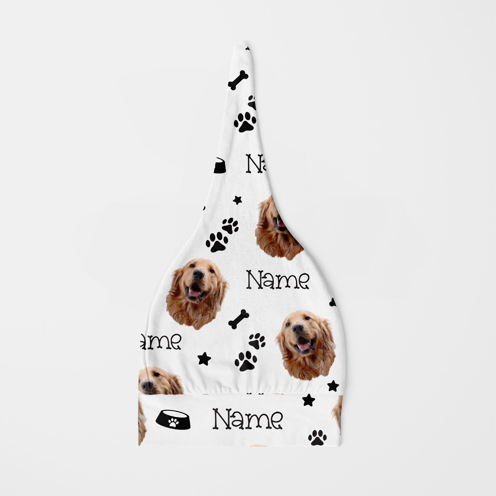 Personalized Knotted Hat in Custom Dog Portrait