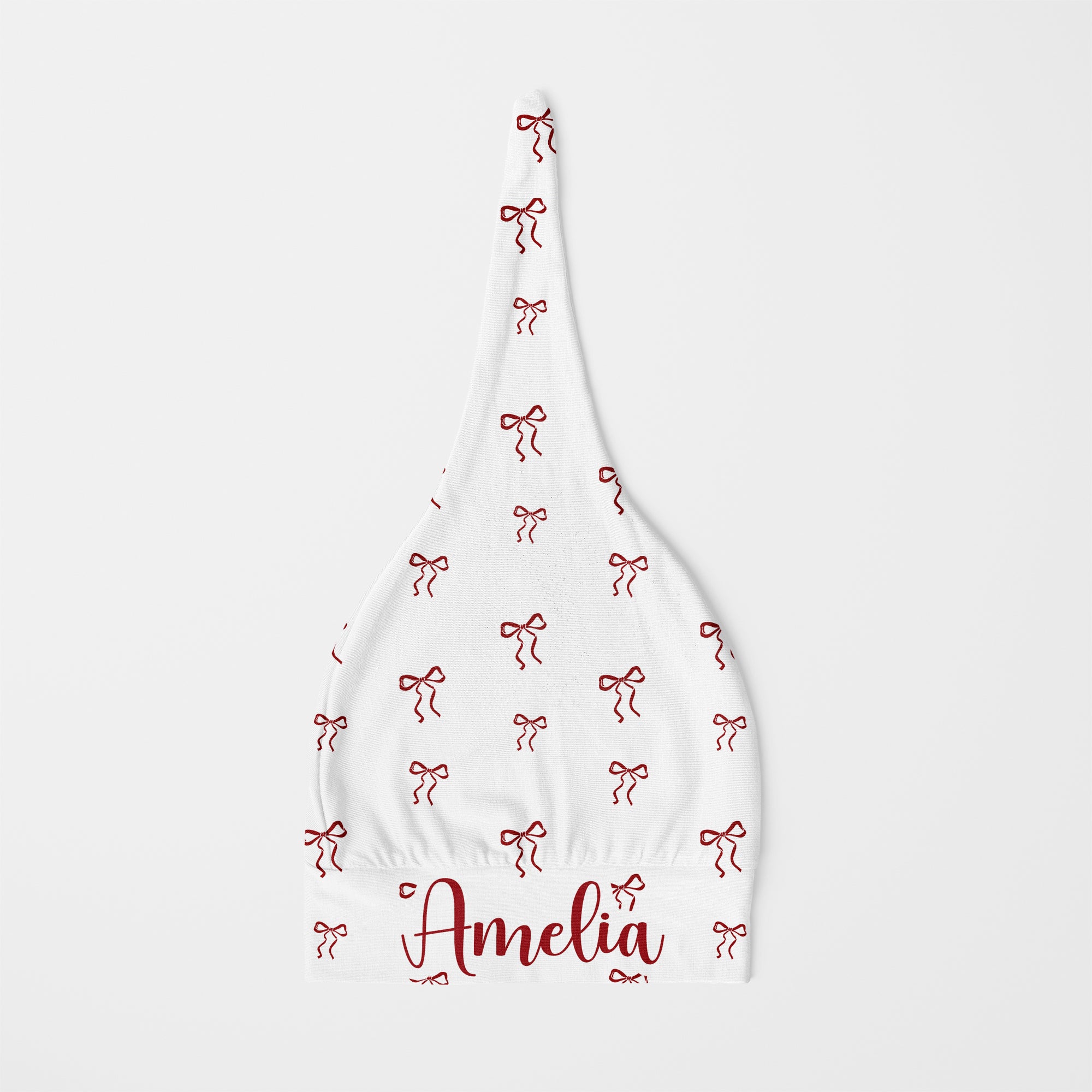 Personalized Knotted Hat in Coquette Ribbon