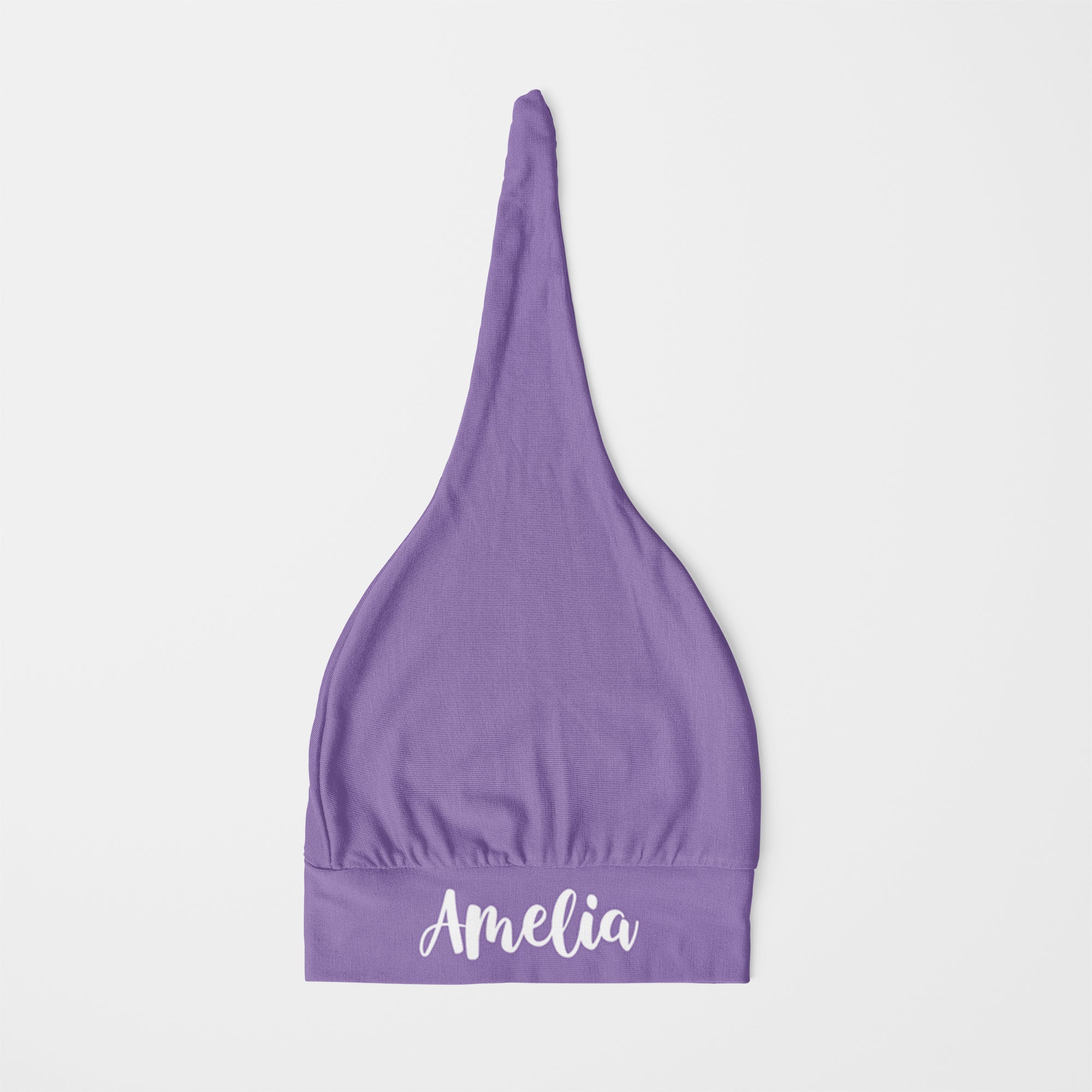 Personalized Knotted Hat in Lilac