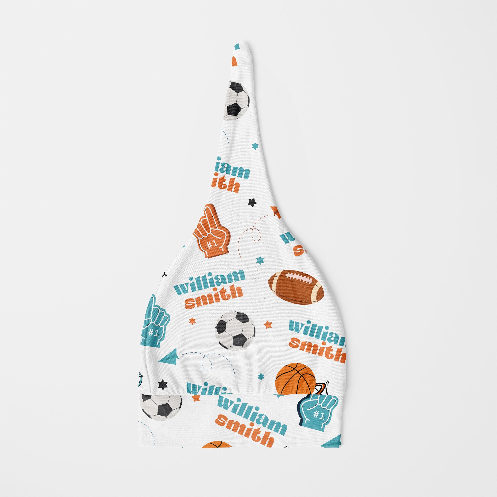 Personalized Knotted Hat in Half Time