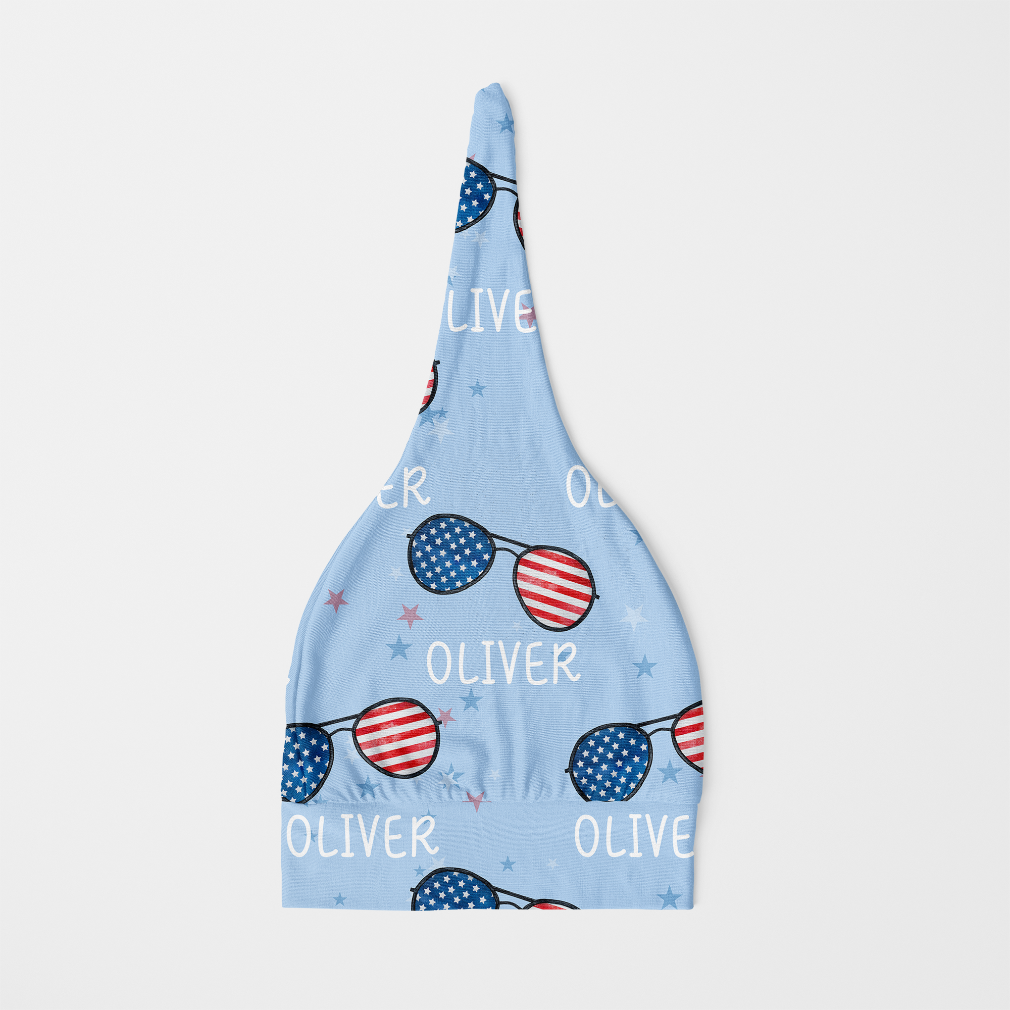 Personalized Knotted Hat in Patriotic