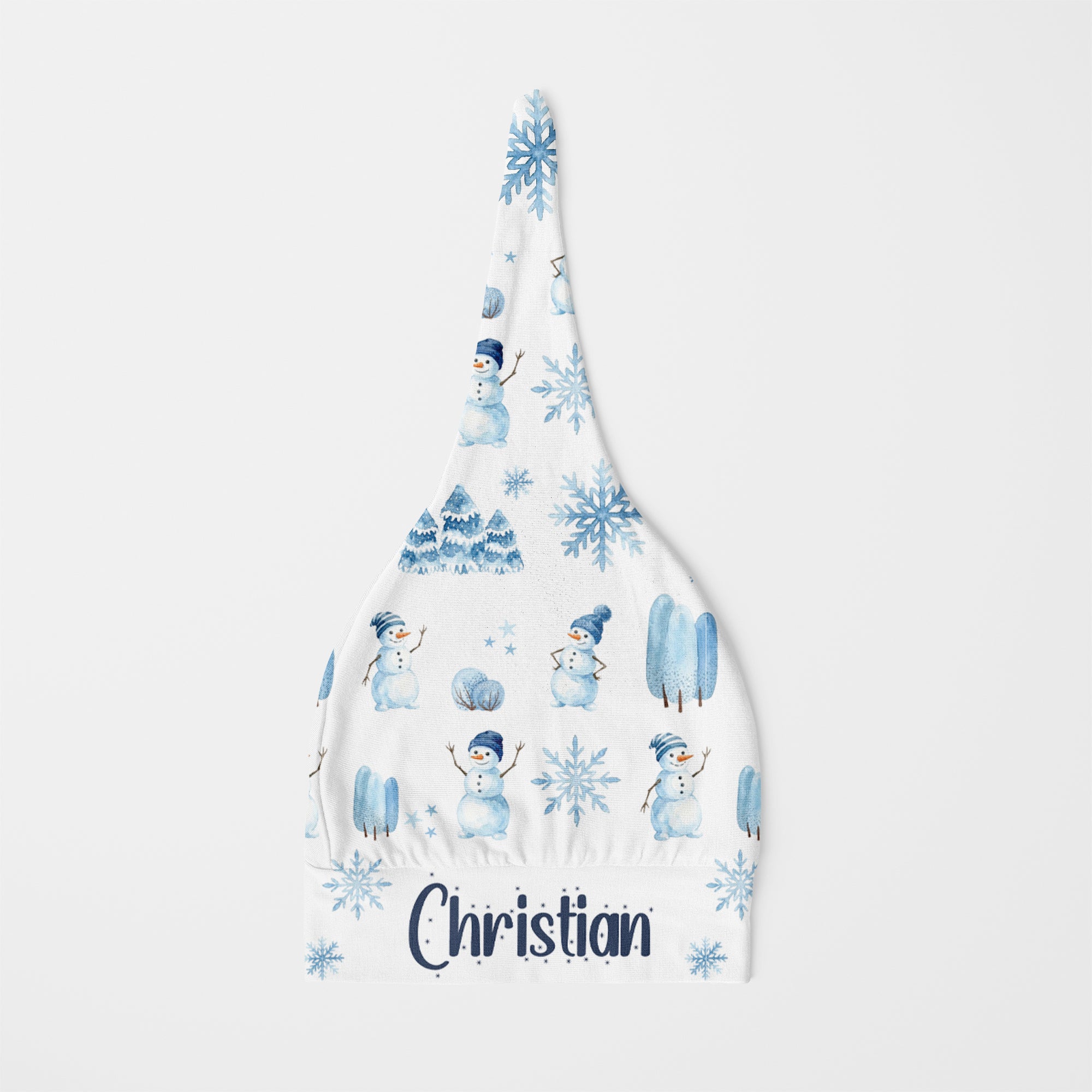 Personalized Knotted Hat in Snowman