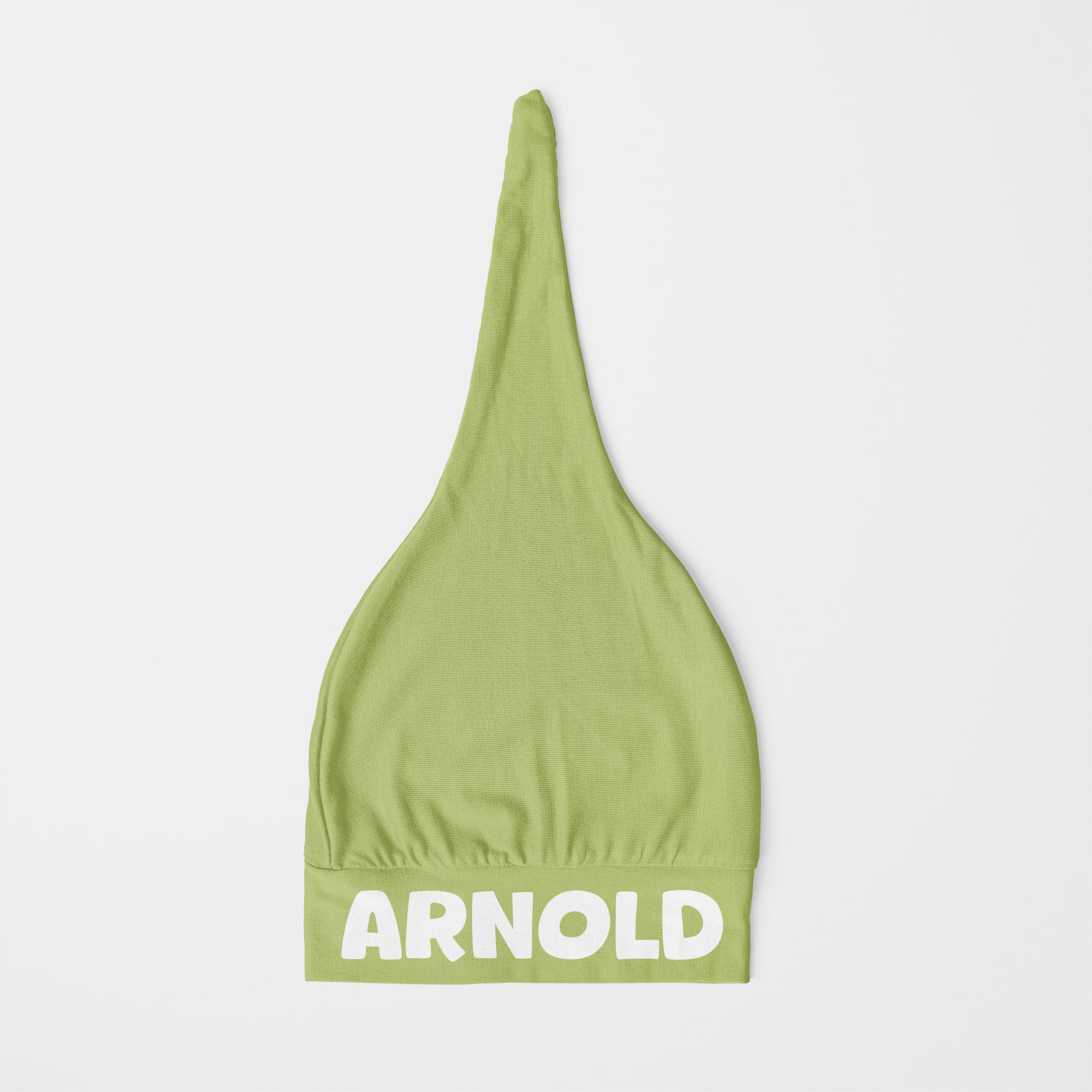 Personalized Knotted Hat in Avocado