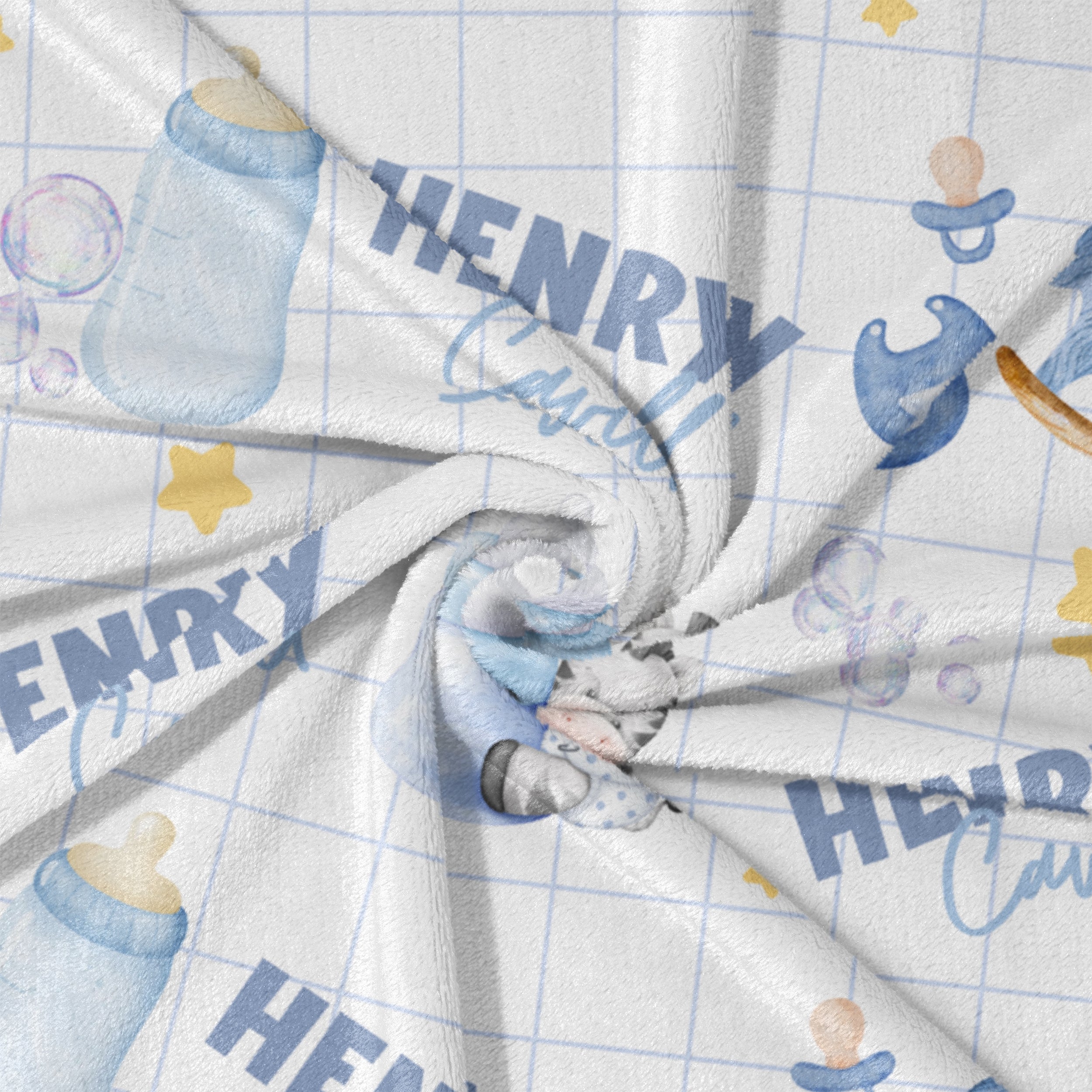 Personalized Blanket in Blue Milk Drunk