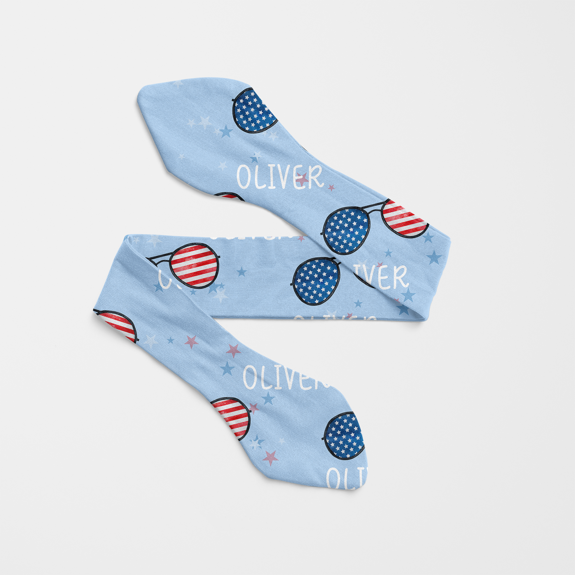 Personalized Knotted Headband in All-American Baby