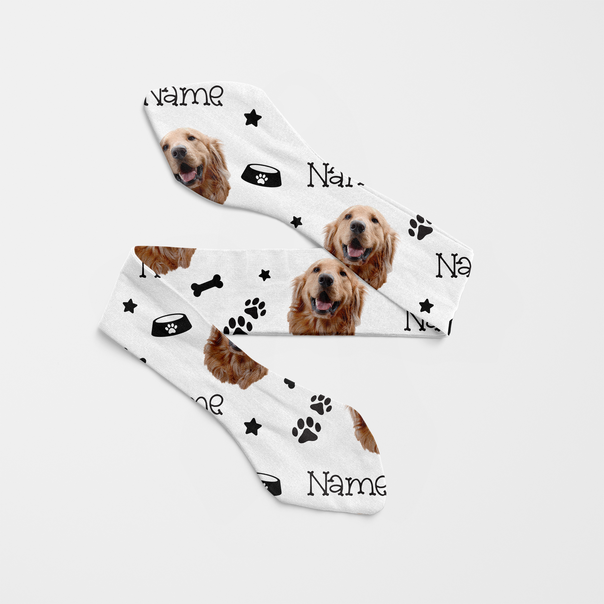 Personalized Knotted Headband in Custom Dog Portrait