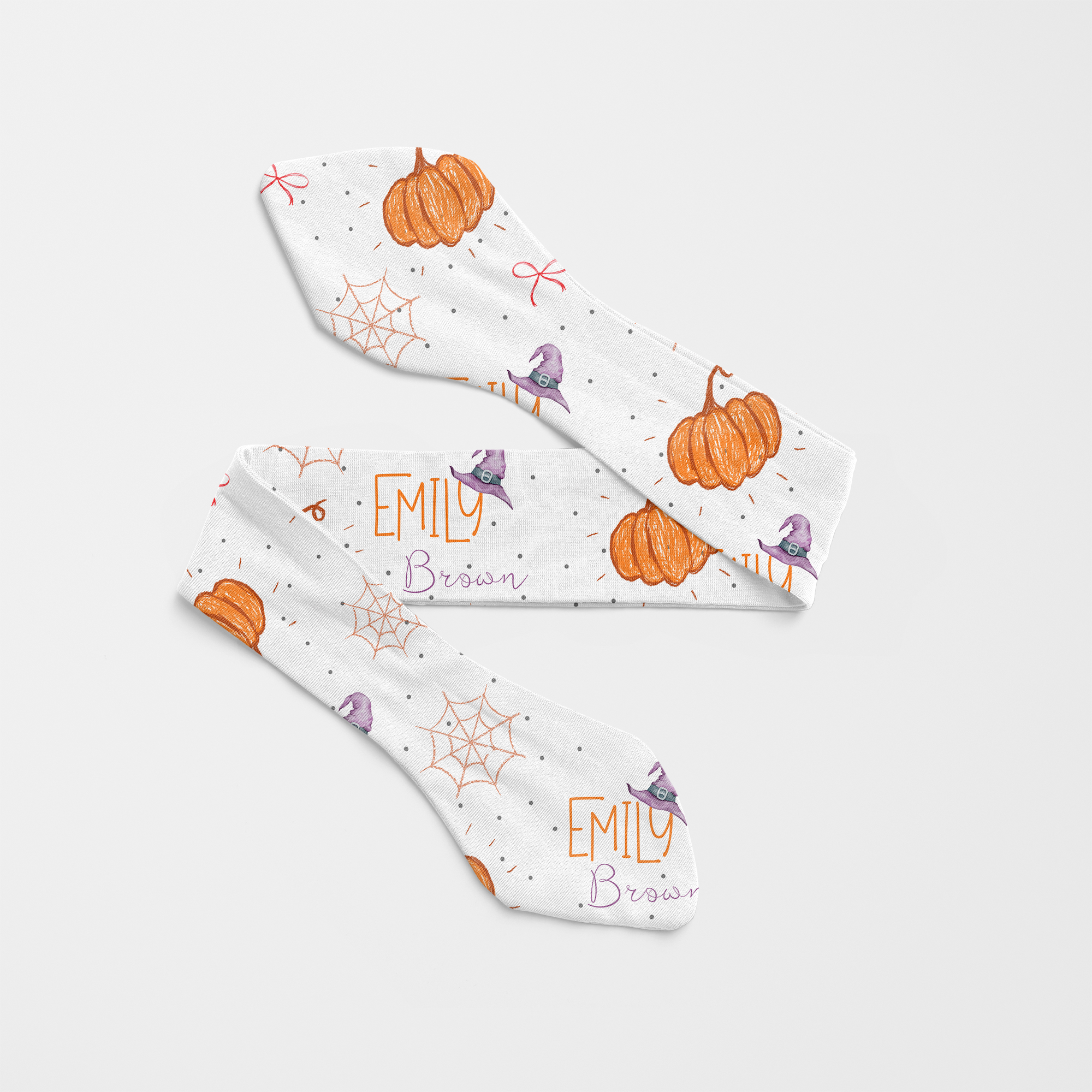 Personalized Knotted Headband in Little Pumpkin