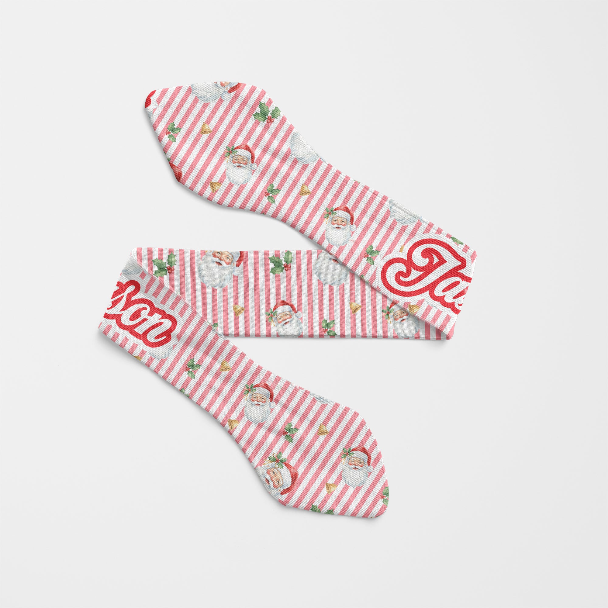 Personalized Knotted Headband in Santa Baby