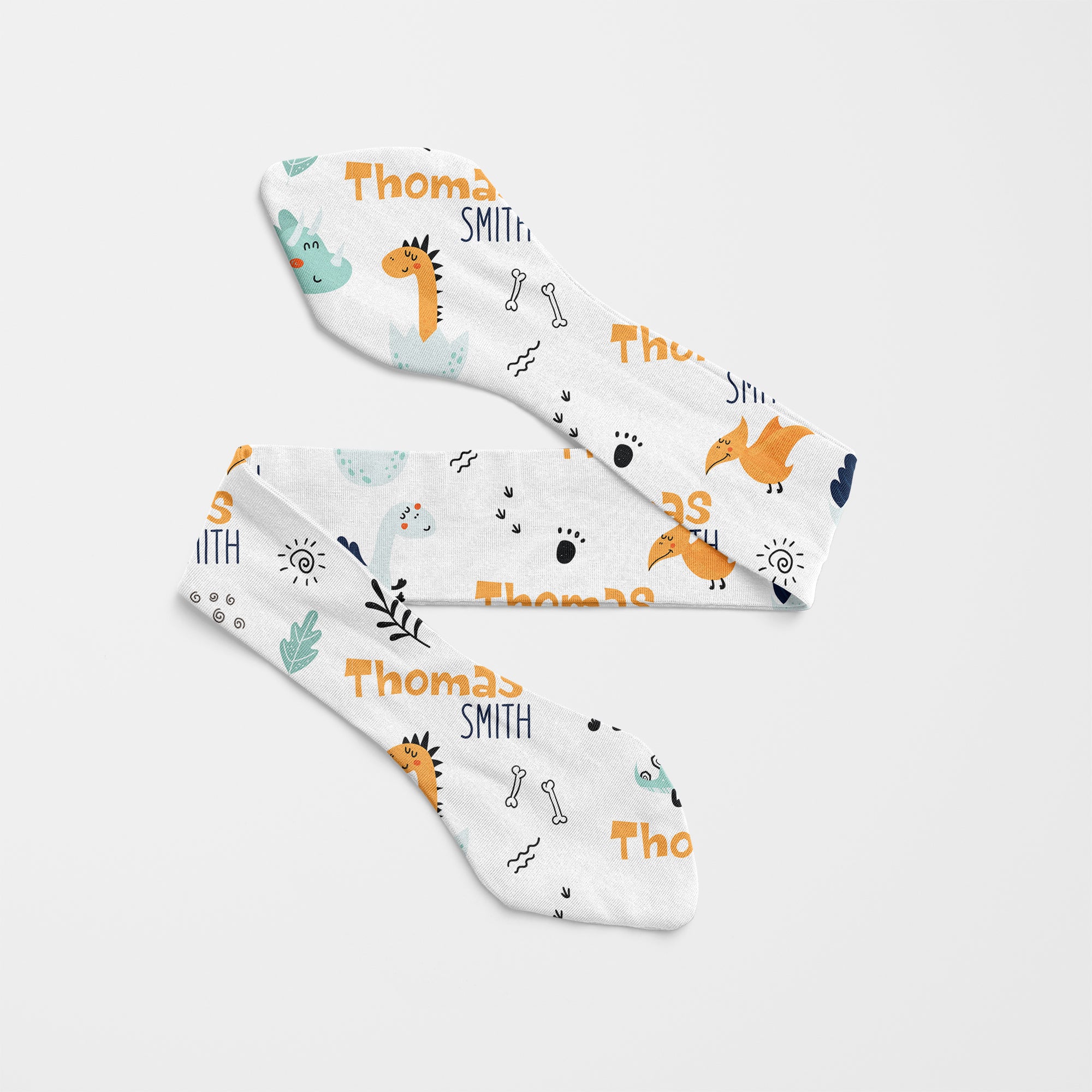 Personalized Knotted Headband in Cute Dinosaur