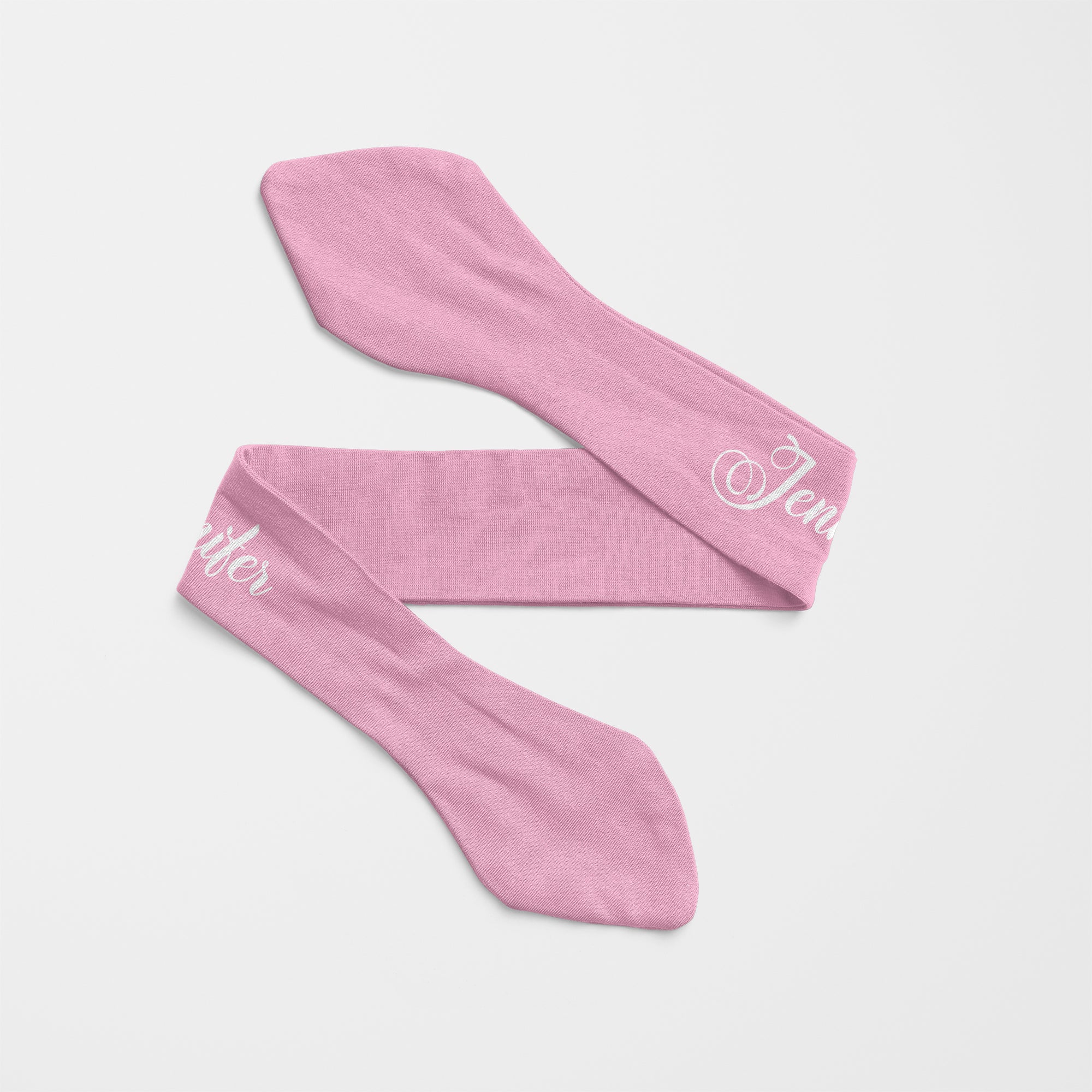 Personalized Knotted Headband in Boo Pink